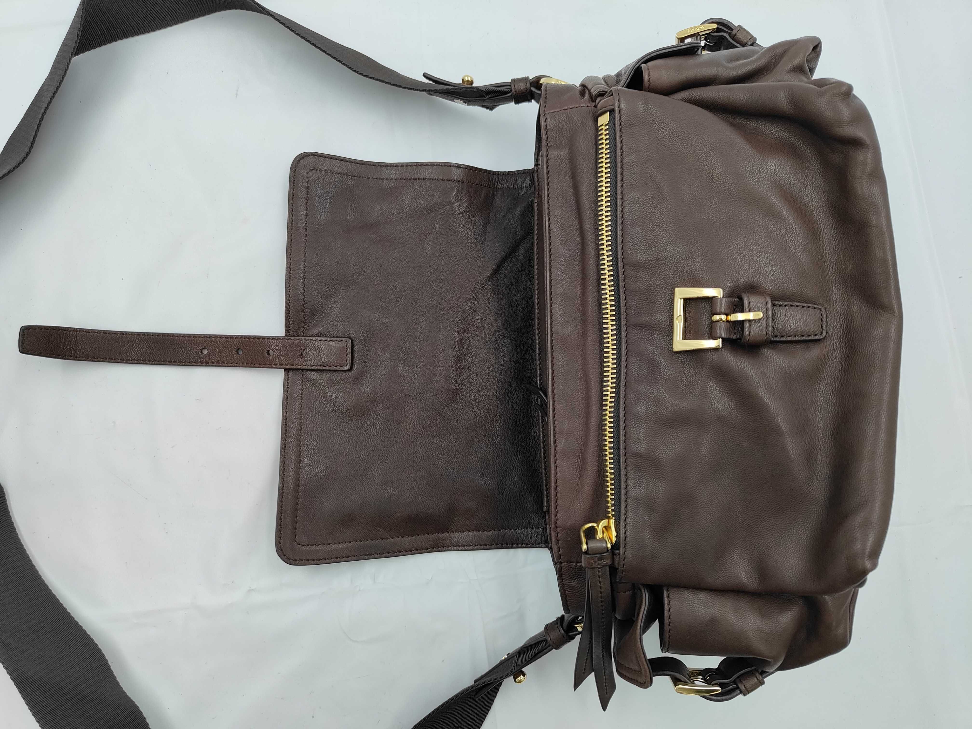 Brown Lambskin Explorer Medium Shoulder Bag 1BD394 — view 8