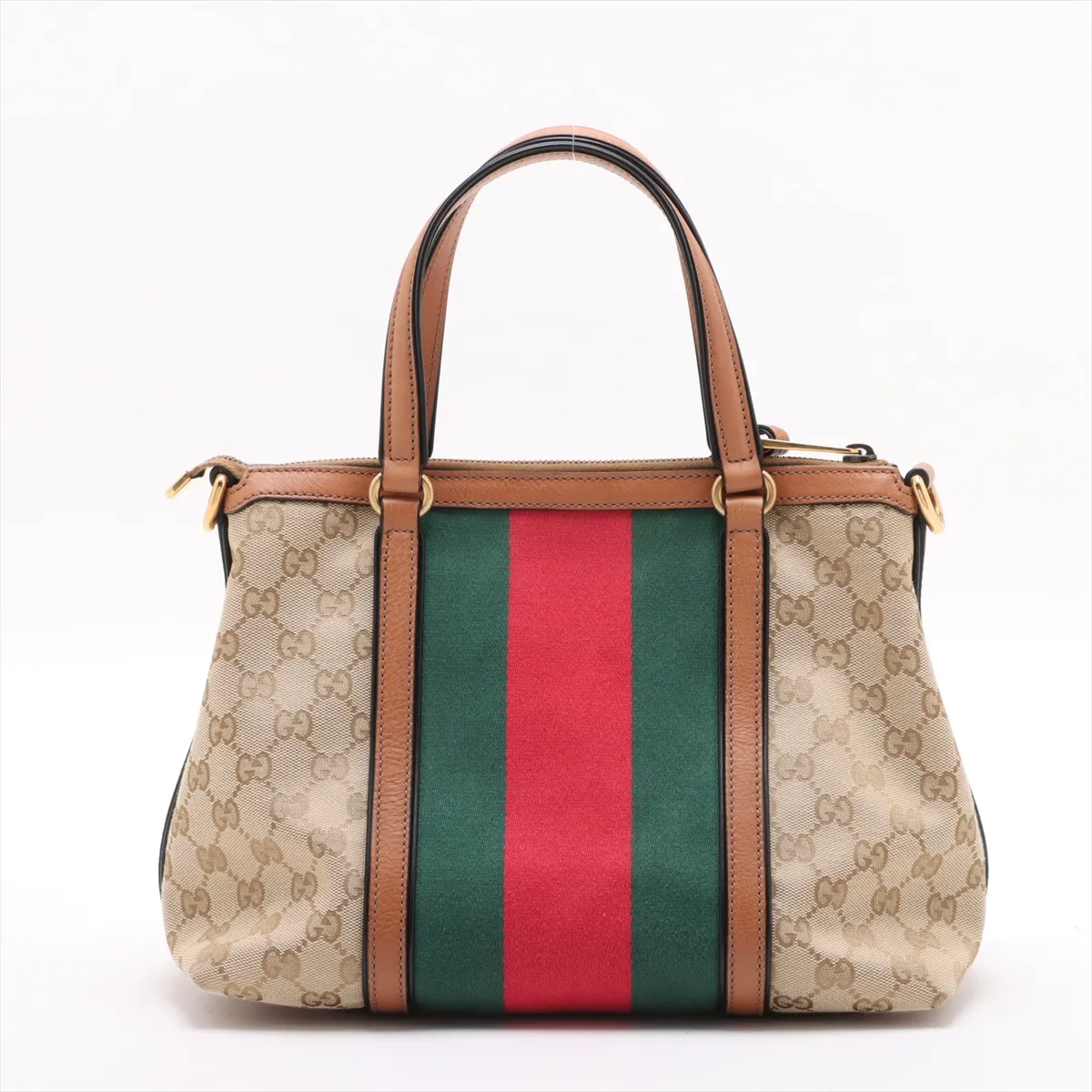 GG canvas x leather 2WAY handbag beige x brown 353114 — view 2