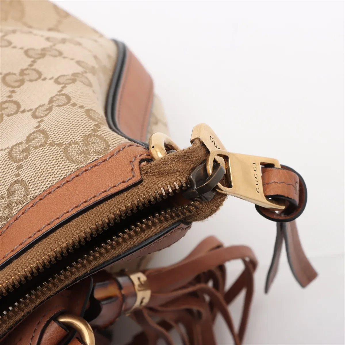 GG canvas x leather 2WAY handbag beige x brown 353114 — view 12