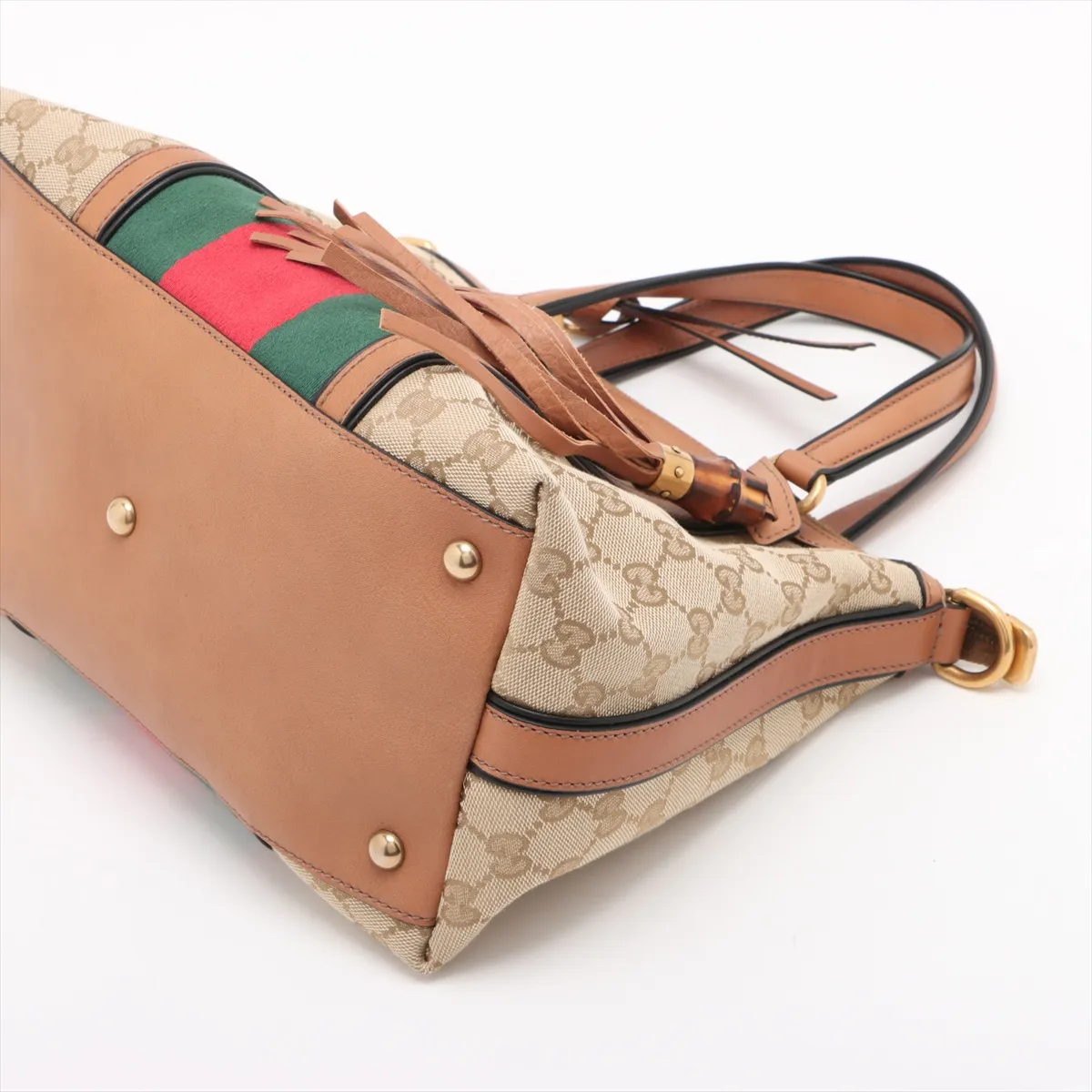 GG canvas x leather 2WAY handbag beige x brown 353114 — view 3