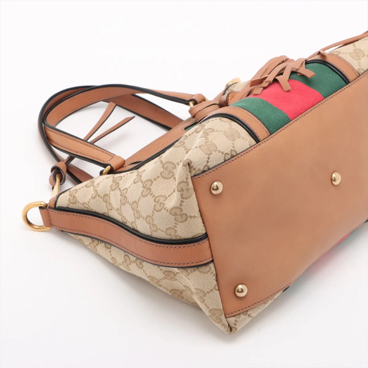 GG canvas x leather 2WAY handbag beige x brown 353114 — view 4