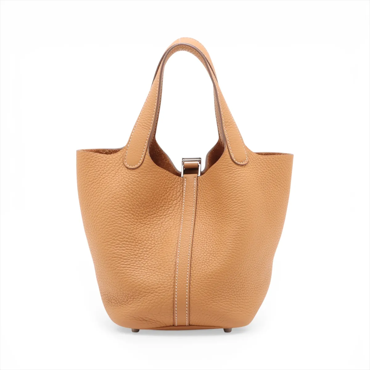 Picotin Lock 18 PM, Taurillon Clemence leather, Natural Sable, Silver hardware, W: 2024 — view 2