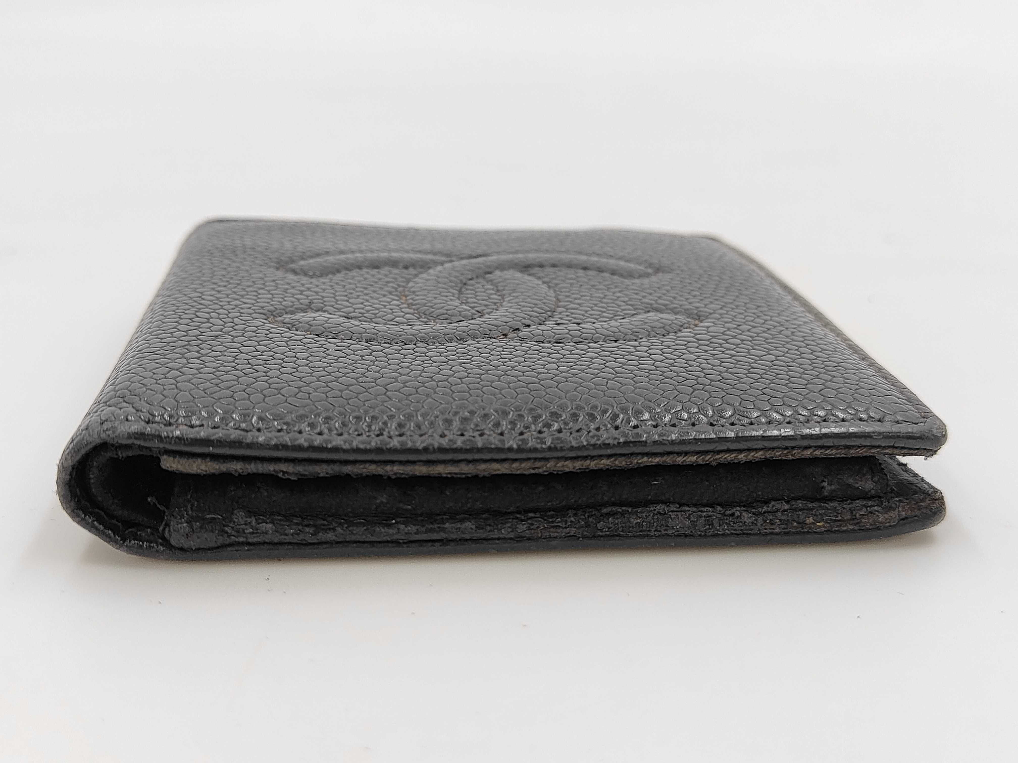 Coco Mark Caviar Skin Bi-fold Wallet (with seal) — view 3
