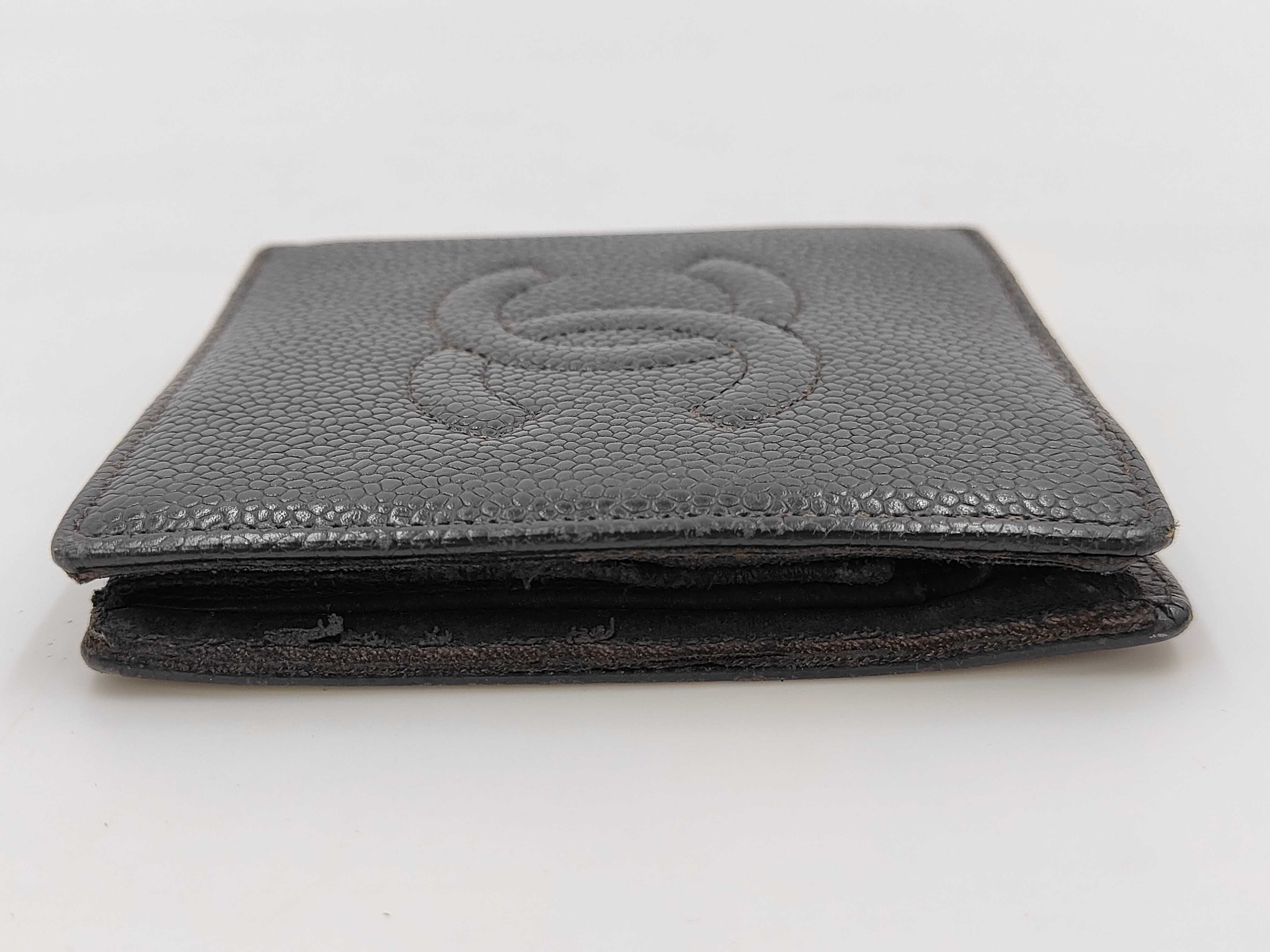 Coco Mark Caviar Skin Bi-fold Wallet (with seal) — view 4