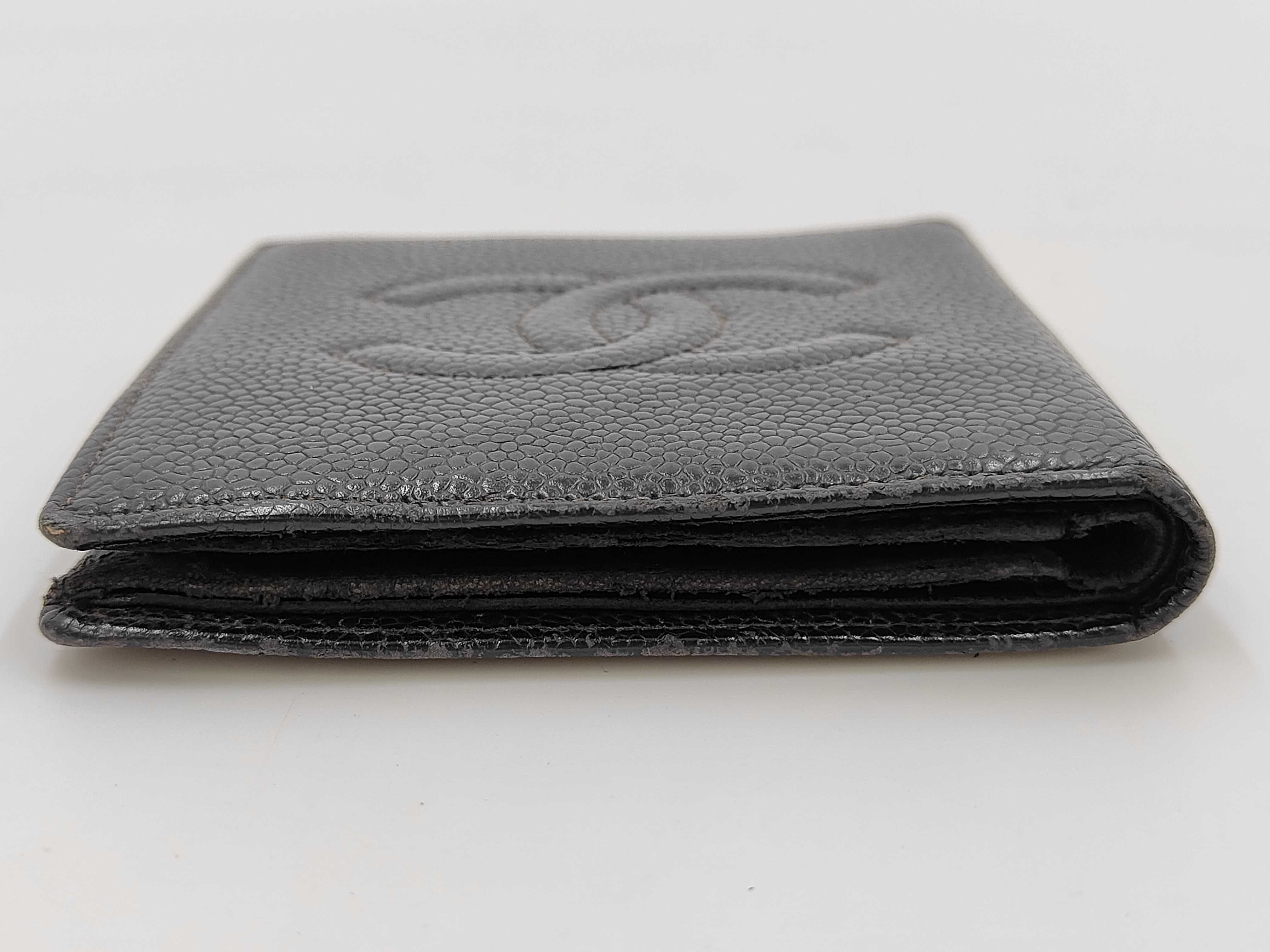 Coco Mark Caviar Skin Bi-fold Wallet (with seal) — view 5