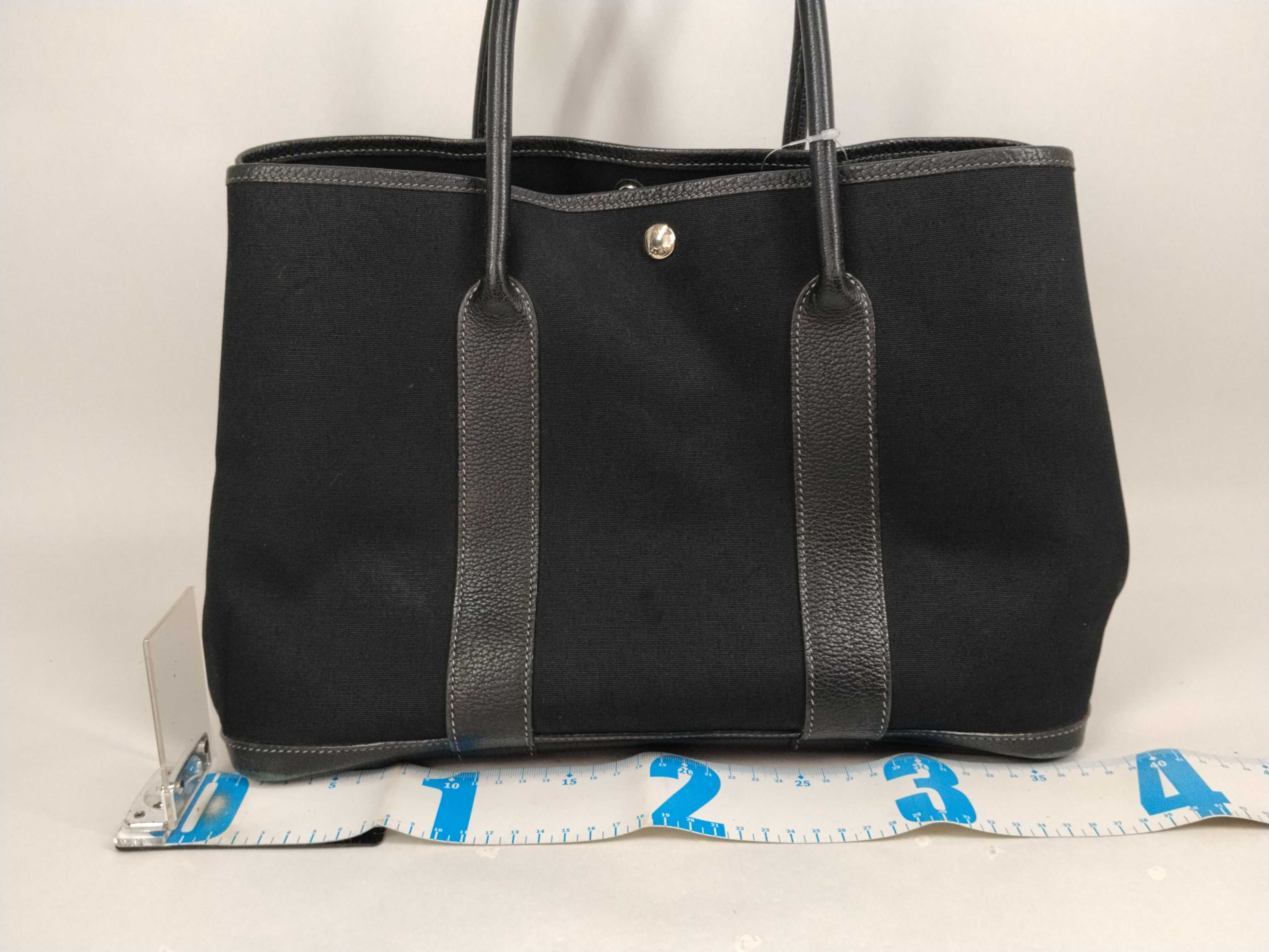 Garden Party Toile Black Silver Hardware G Stamp Tote Bag — view 2