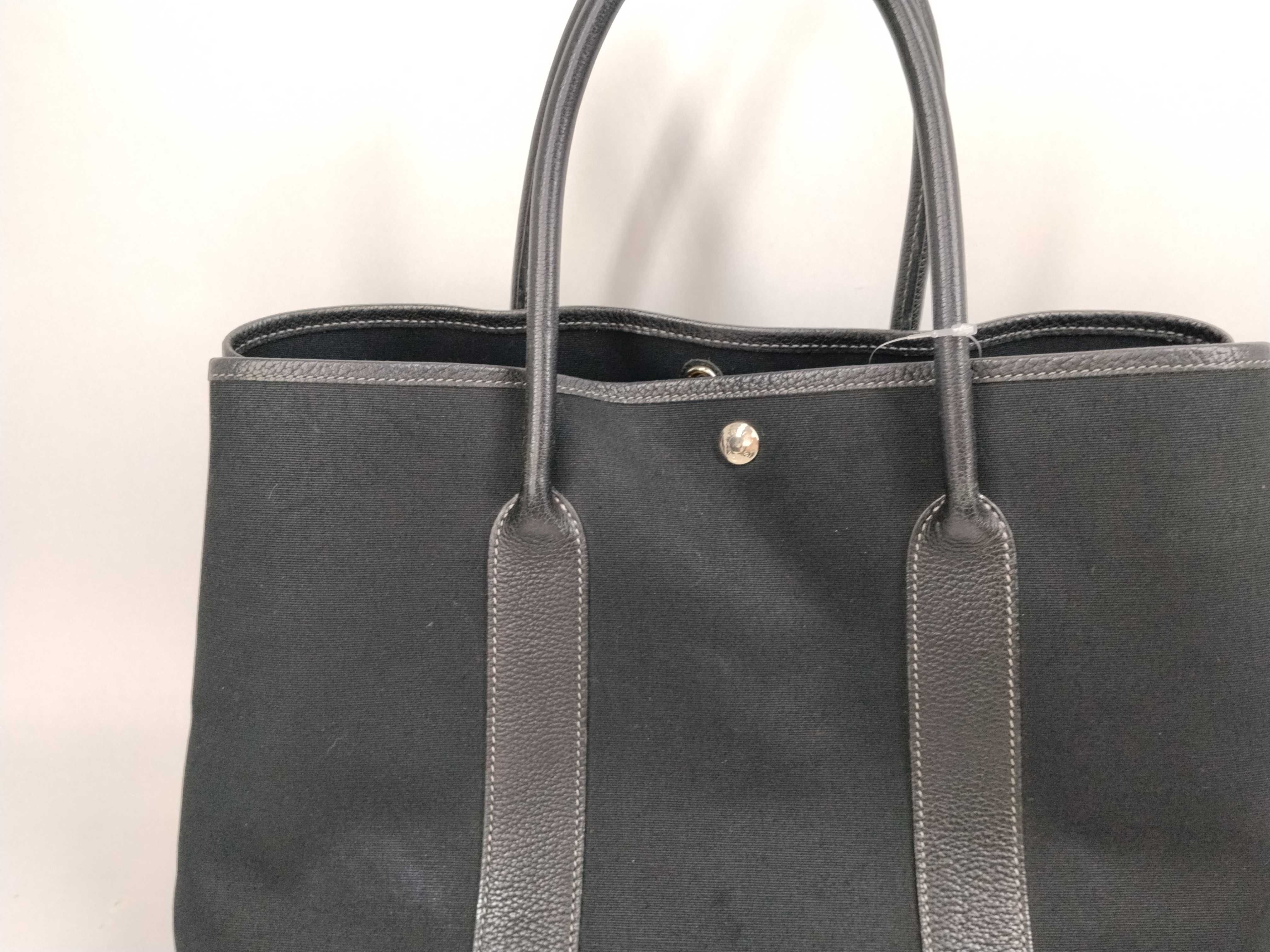 Garden Party Toile Black Silver Hardware G Stamp Tote Bag — view 3