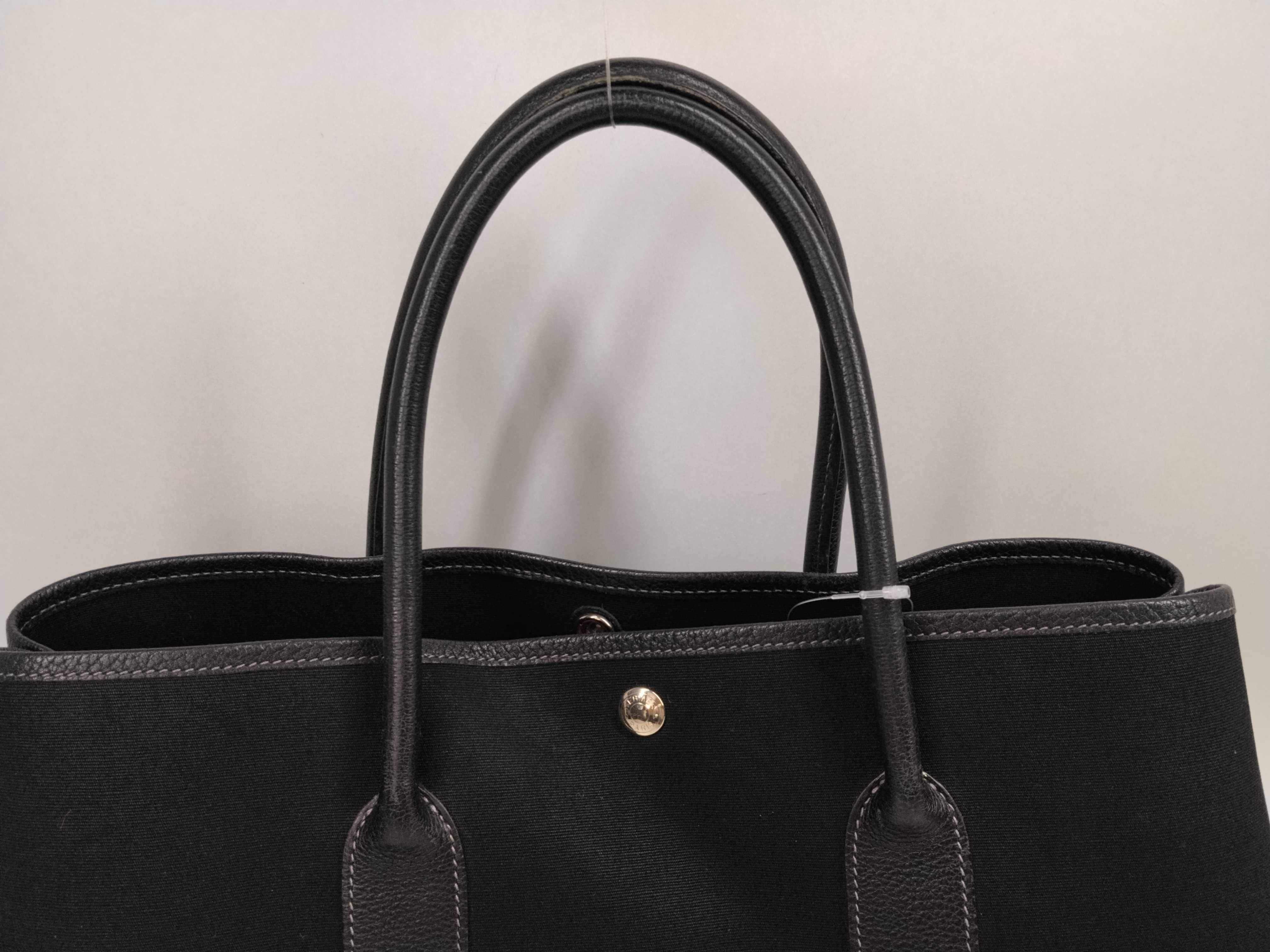 Garden Party Toile Black Silver Hardware G Stamp Tote Bag — view 4