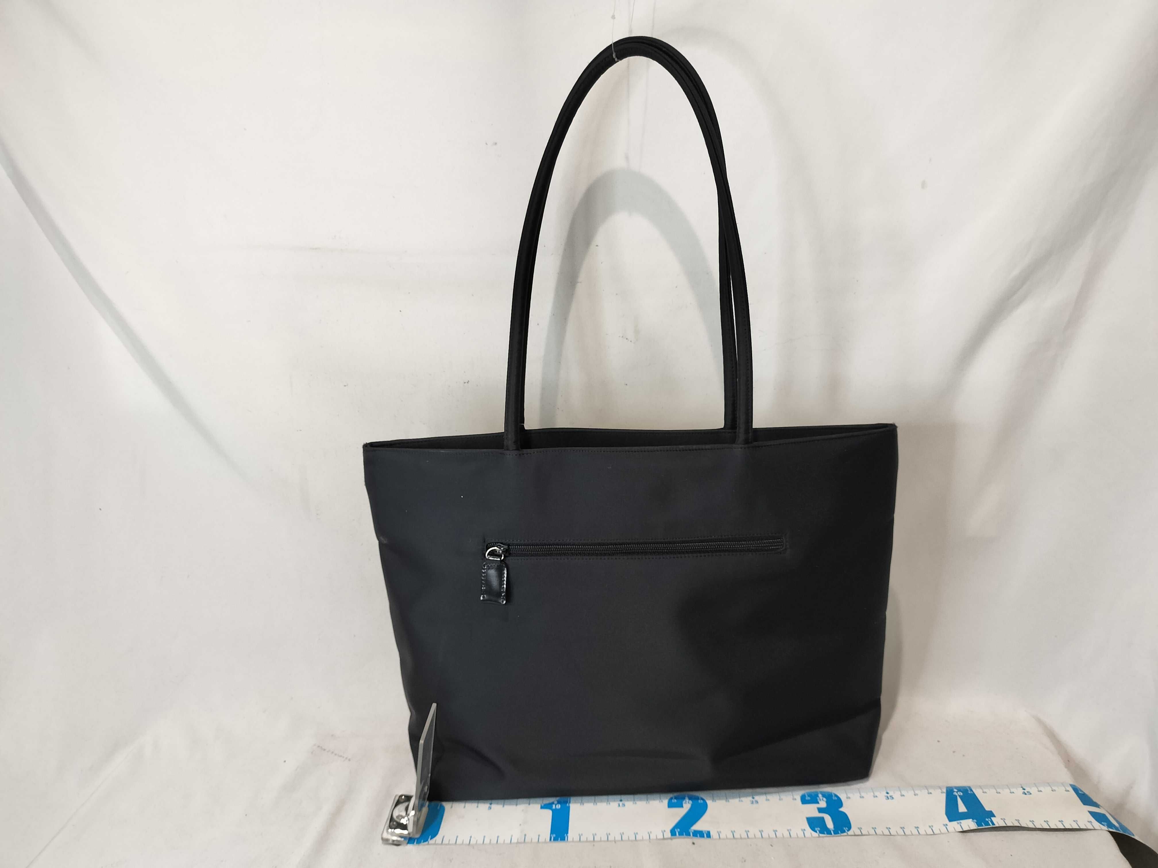 Nylon Triangle Logo Tote Bag (White, No Tag) - Handbag — view 3