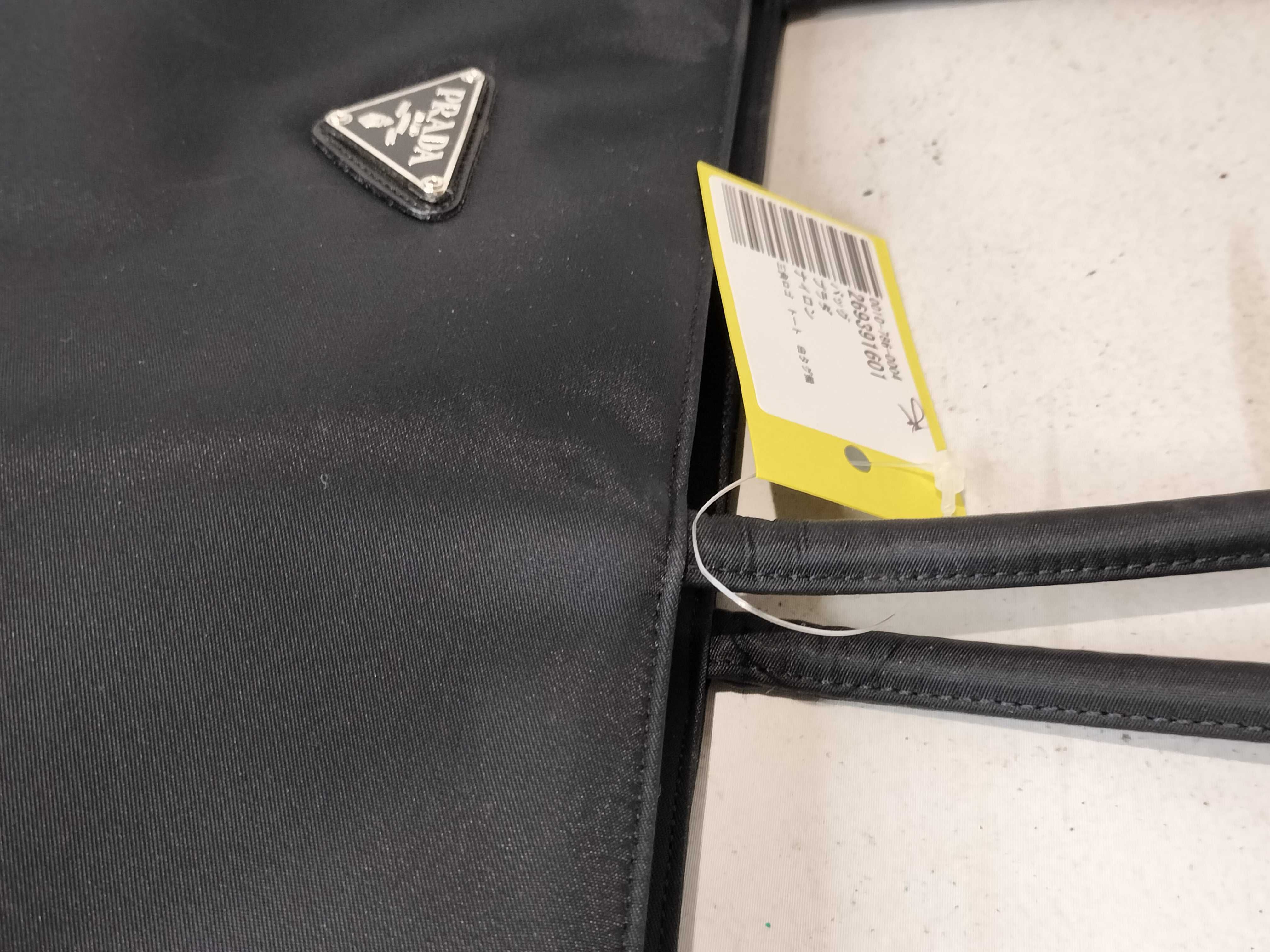 Nylon Triangle Logo Tote Bag (White, No Tag) - Handbag — view 6