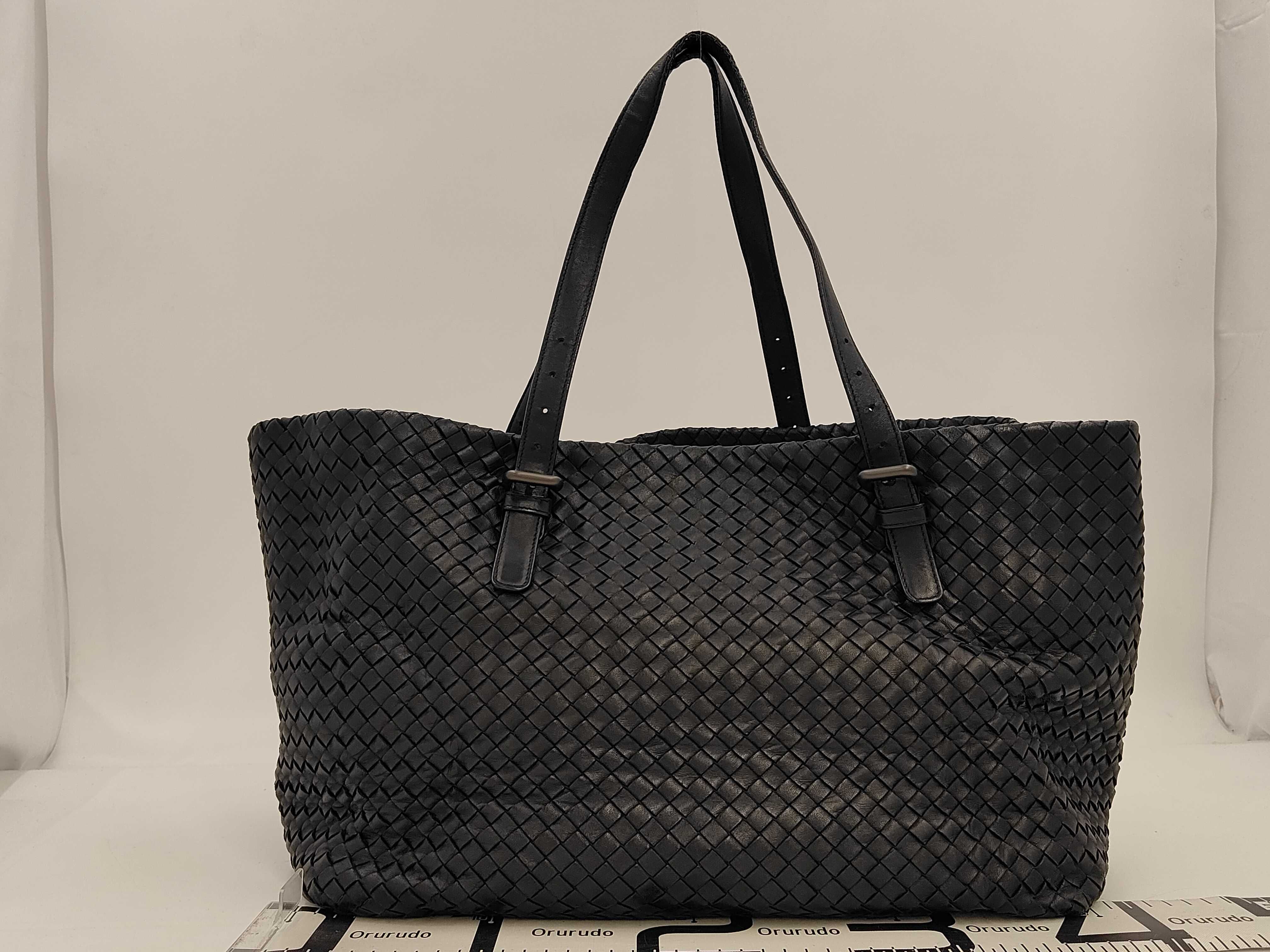 Intrecciato Leather Tote Bag — view 2