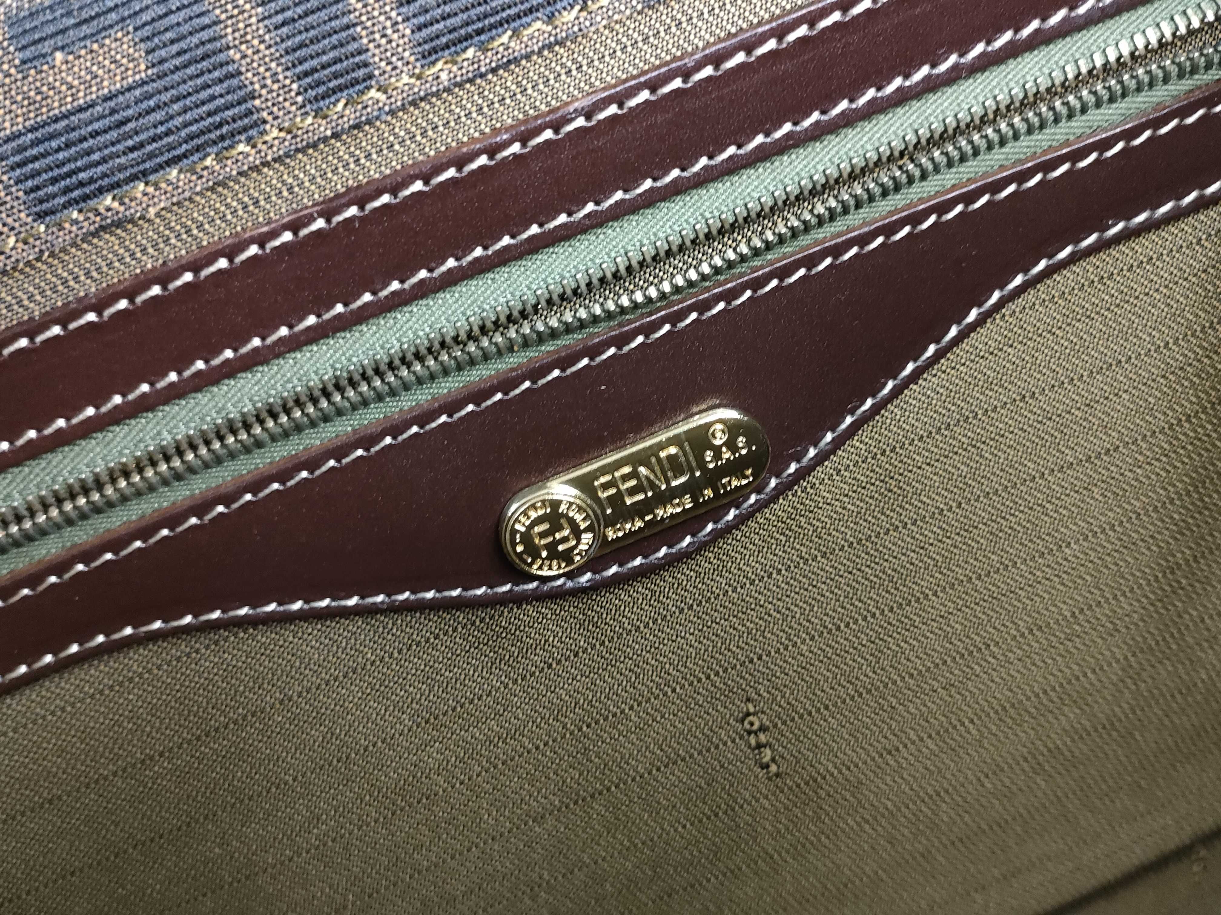 Zucca pattern Fendi Zucca canvas handbag Brown handbag — view 12
