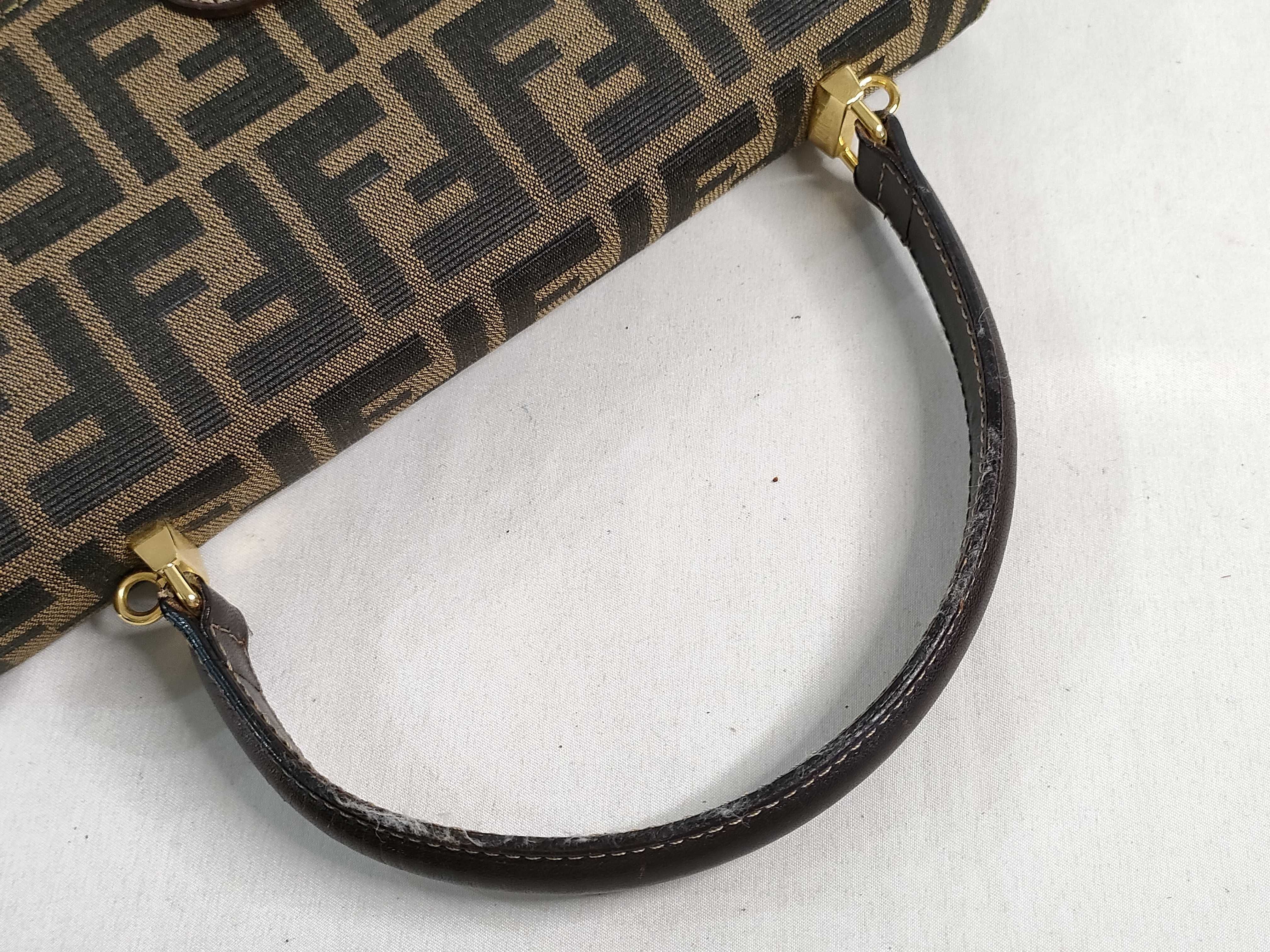 Zucca pattern Fendi Zucca canvas handbag Brown handbag — view 3