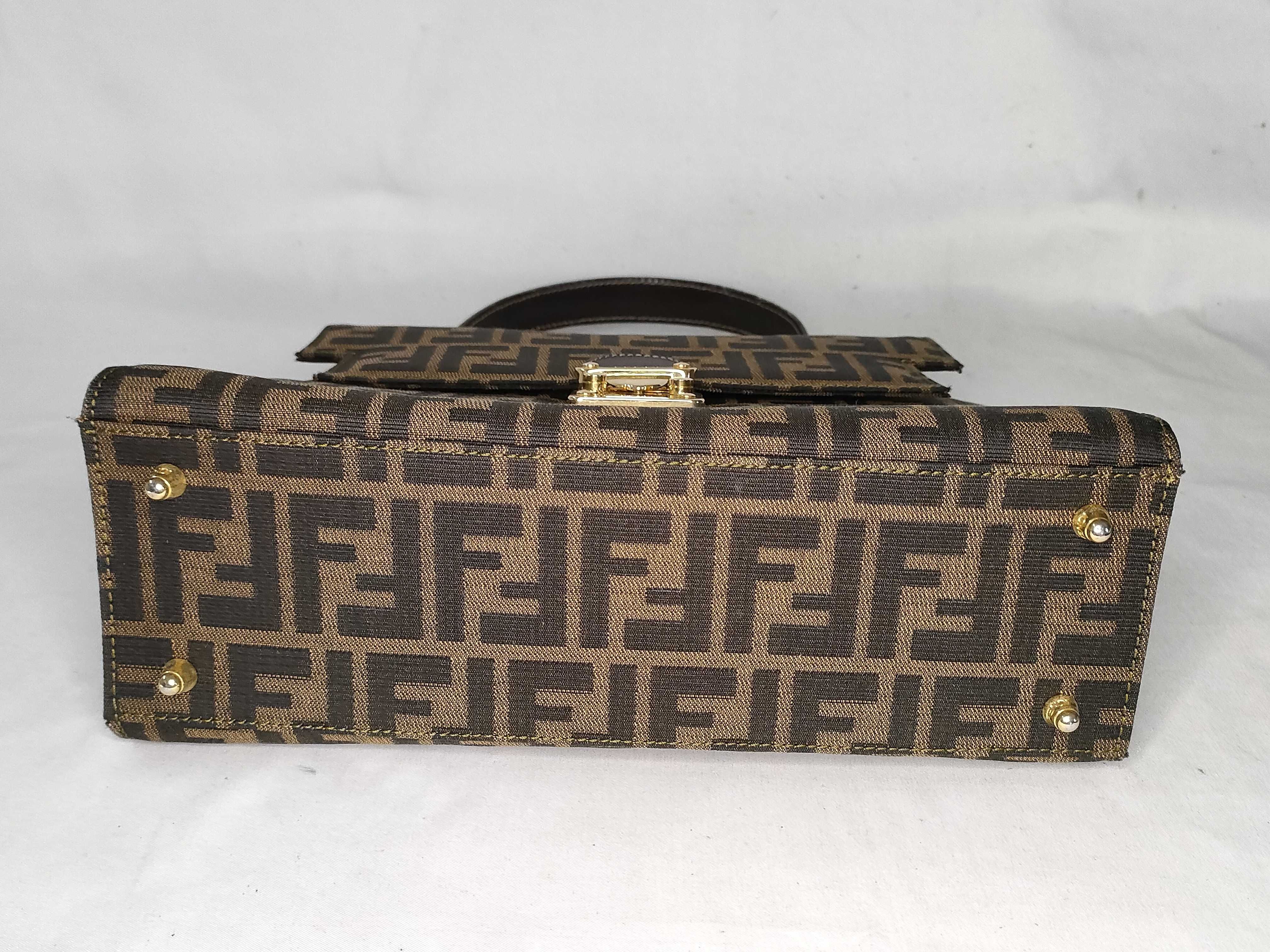 Zucca pattern Fendi Zucca canvas handbag Brown handbag — view 8