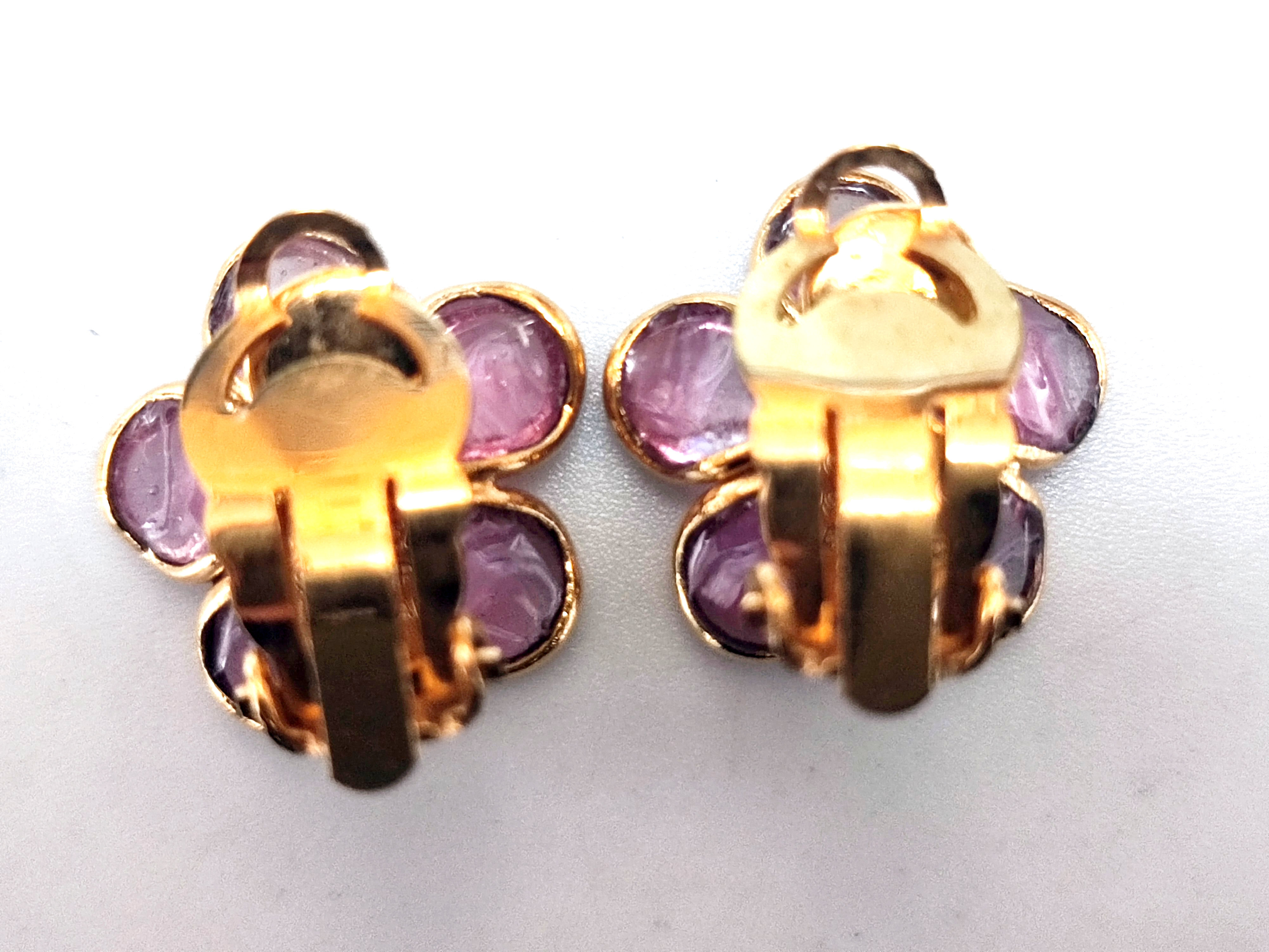 Gripoix Flower Cherry Blossom Pearl Earrings 99P Earrings — view 6