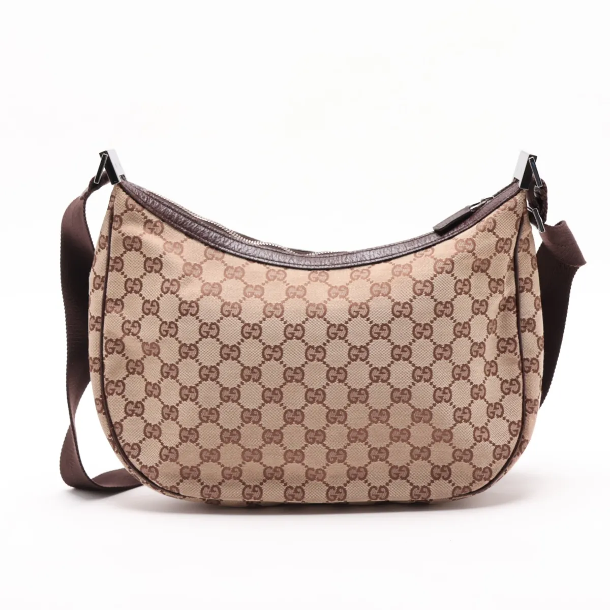 GG Canvas Shoulder Bag, Canvas x Leather, Beige x Brown, 122790 — view 2