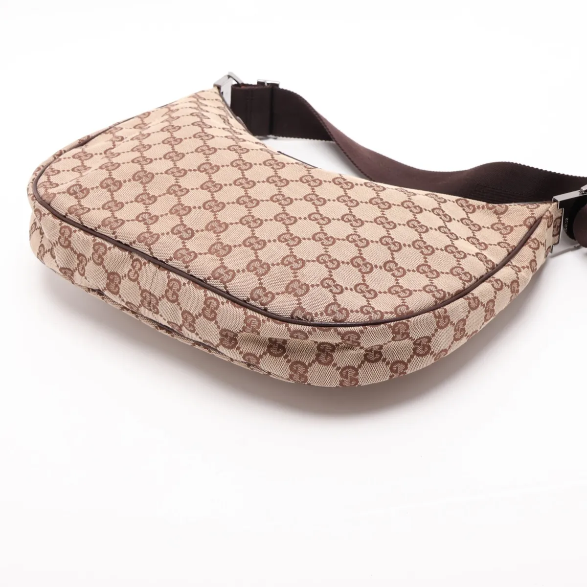 GG Canvas Shoulder Bag, Canvas x Leather, Beige x Brown, 122790 — view 3