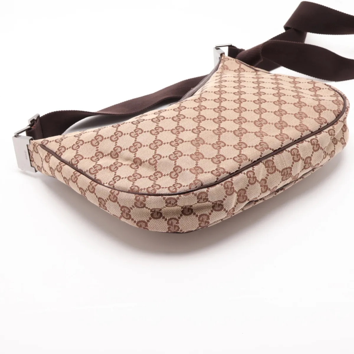 GG Canvas Shoulder Bag, Canvas x Leather, Beige x Brown, 122790 — view 4