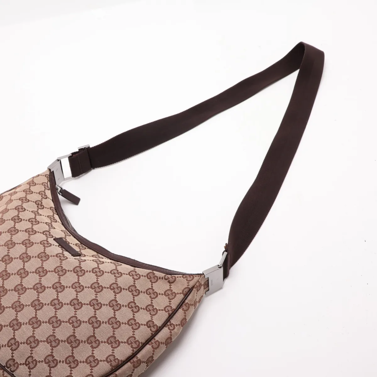 GG Canvas Shoulder Bag, Canvas x Leather, Beige x Brown, 122790 — view 5