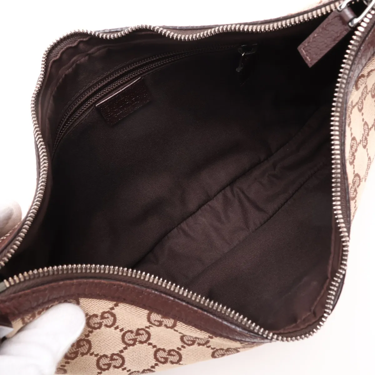 GG Canvas Shoulder Bag, Canvas x Leather, Beige x Brown, 122790 — view 6