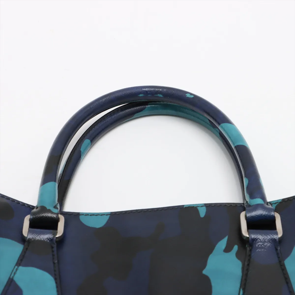 Saffiano Travel Leather 2WAY Handbag Blue VA1016 — view 6