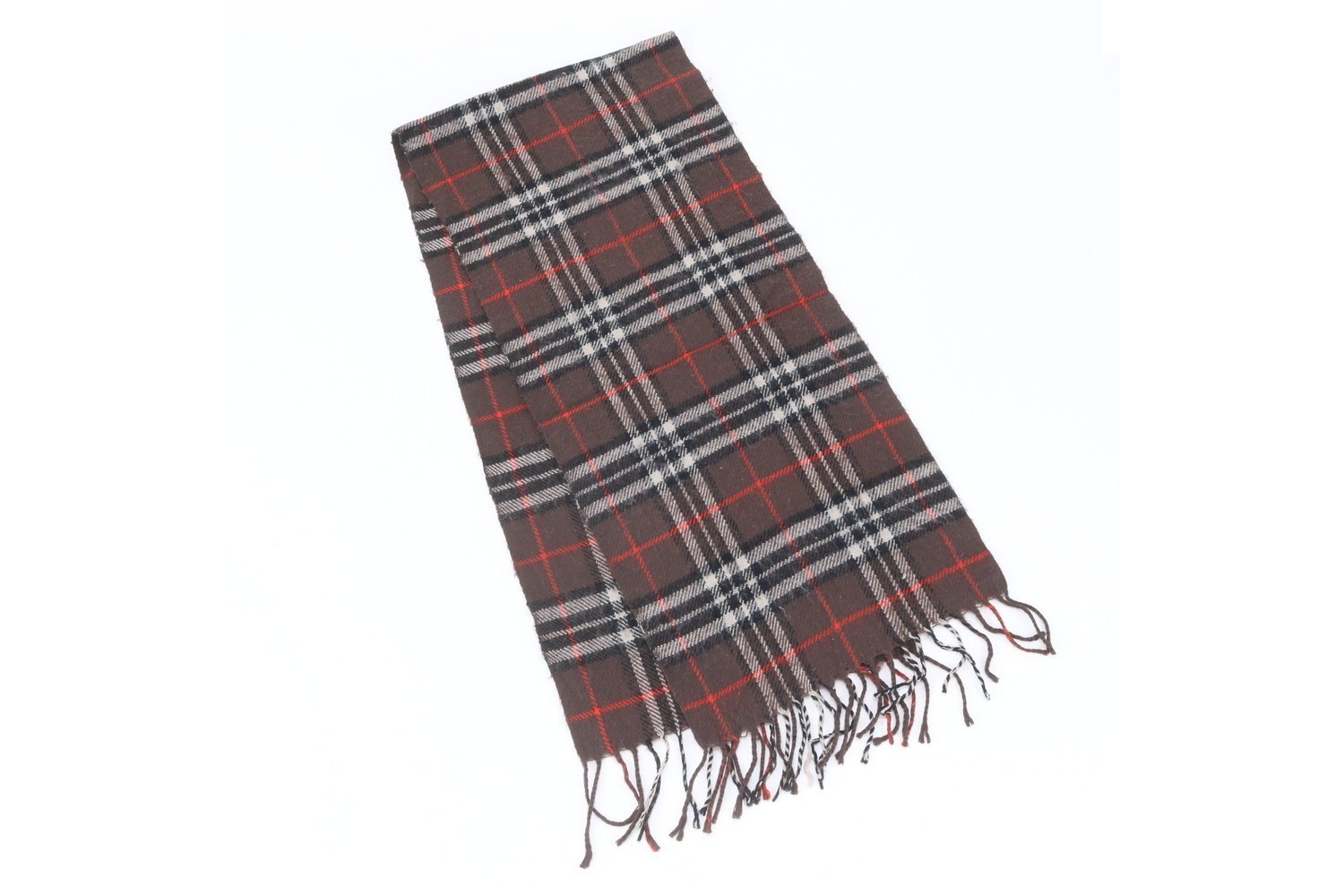 Nova Check scarf with tags attached. — view 2