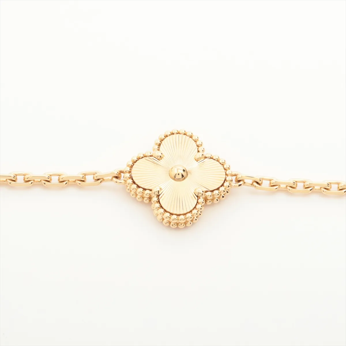 Vintage Alhambra Guilloche 5P Bracelet 750(YG) 18.6g JD754375 Hallmark crushed VCARP3JK00 — view 2