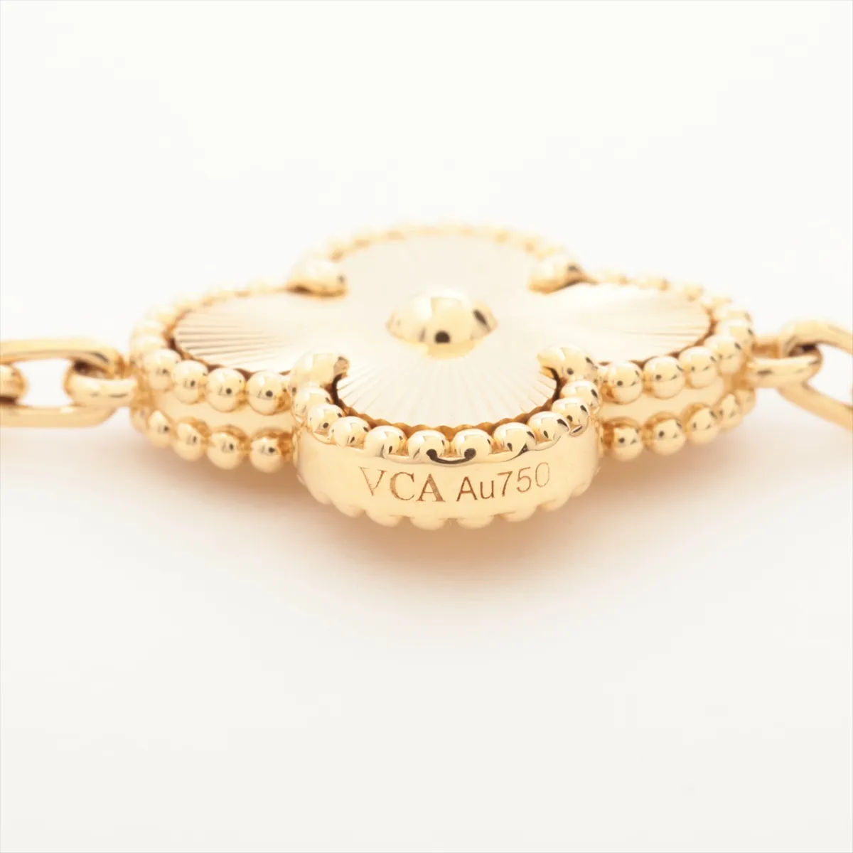 Vintage Alhambra Guilloche 5P Bracelet 750(YG) 18.6g JD754375 Hallmark crushed VCARP3JK00 — view 5