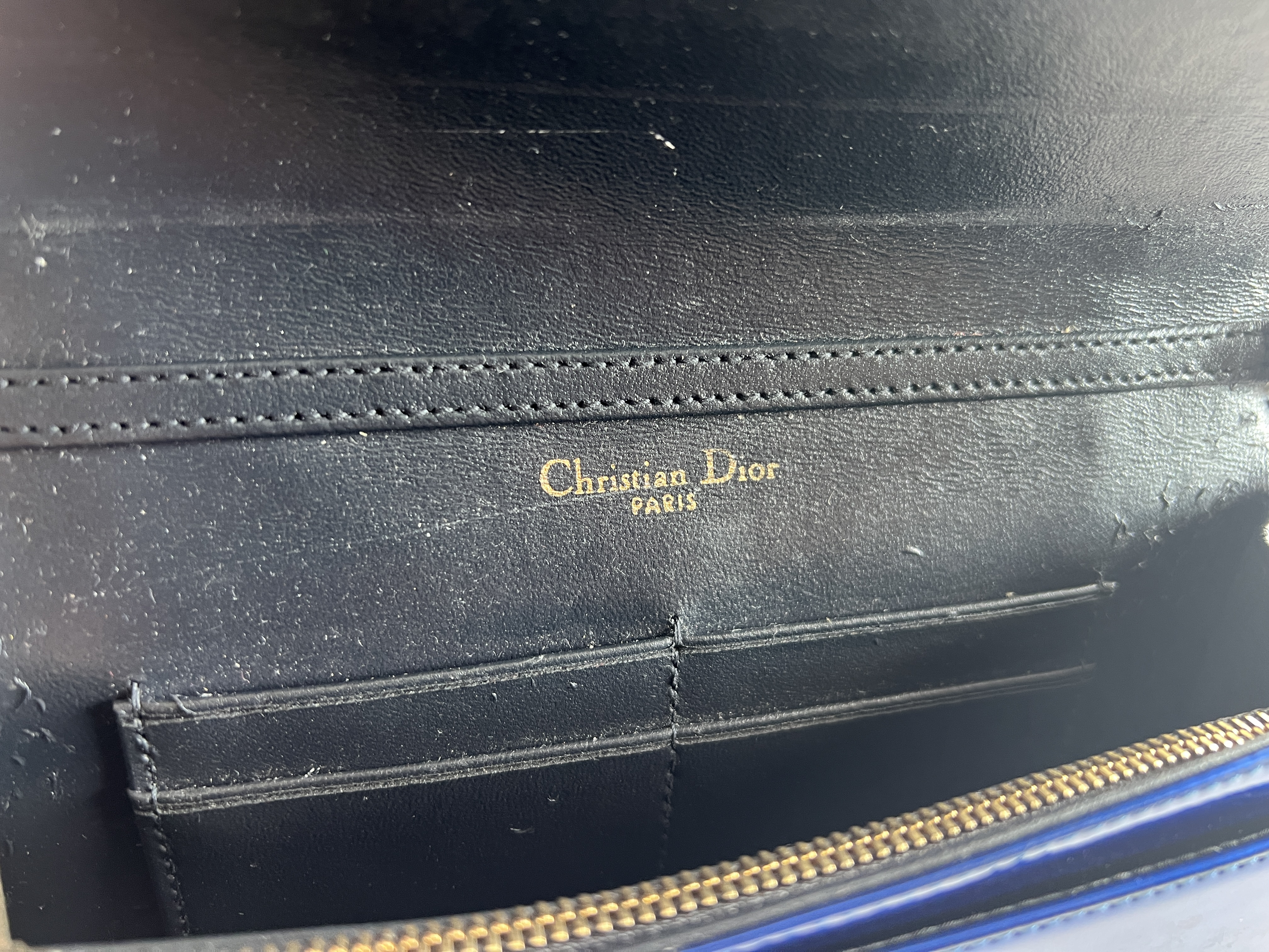 Christian Diorama Cannage Enamel Patent Leather Chain Shoulder Bag — view 6