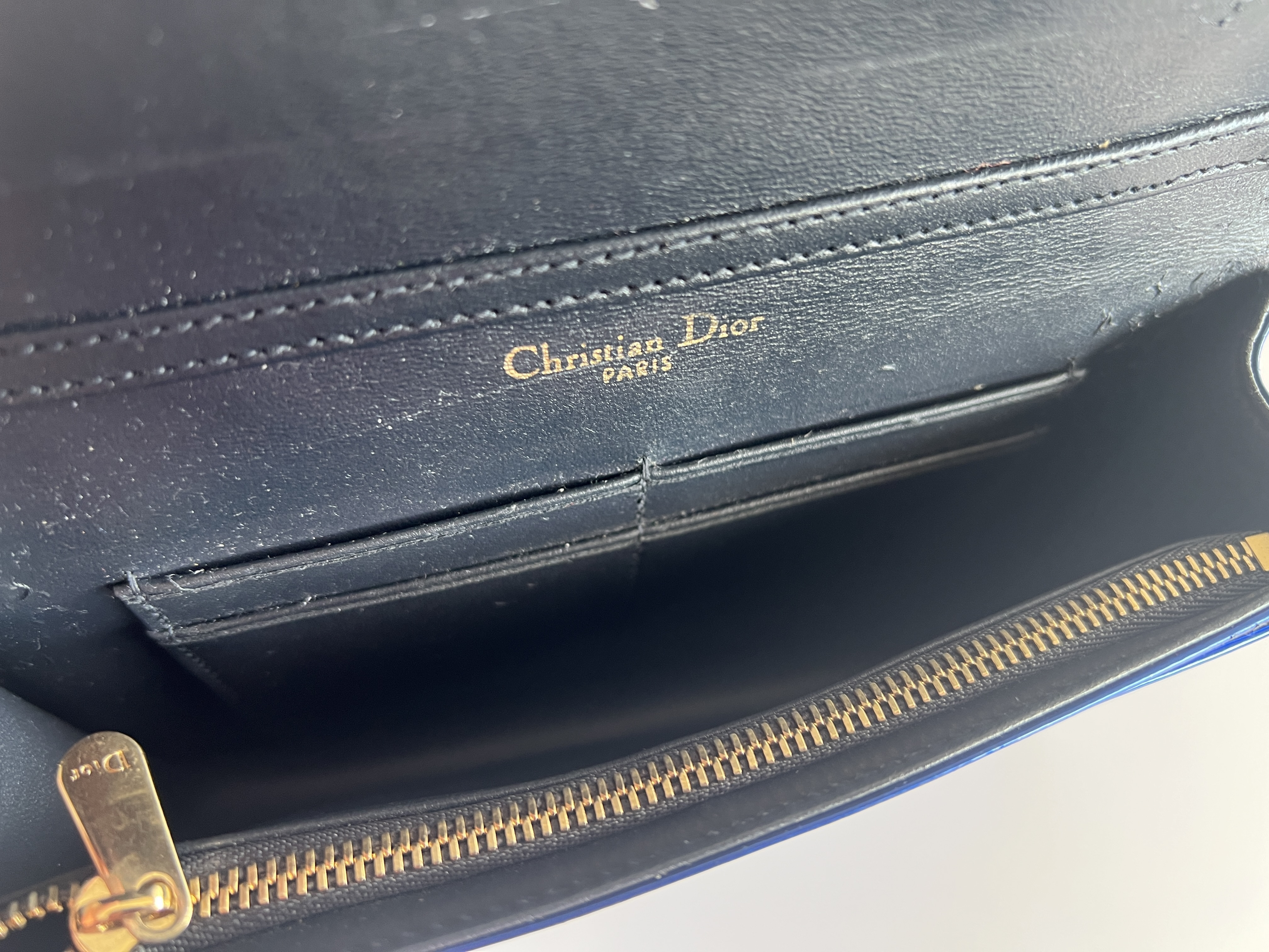 Christian Diorama Cannage Enamel Patent Leather Chain Shoulder Bag — view 7