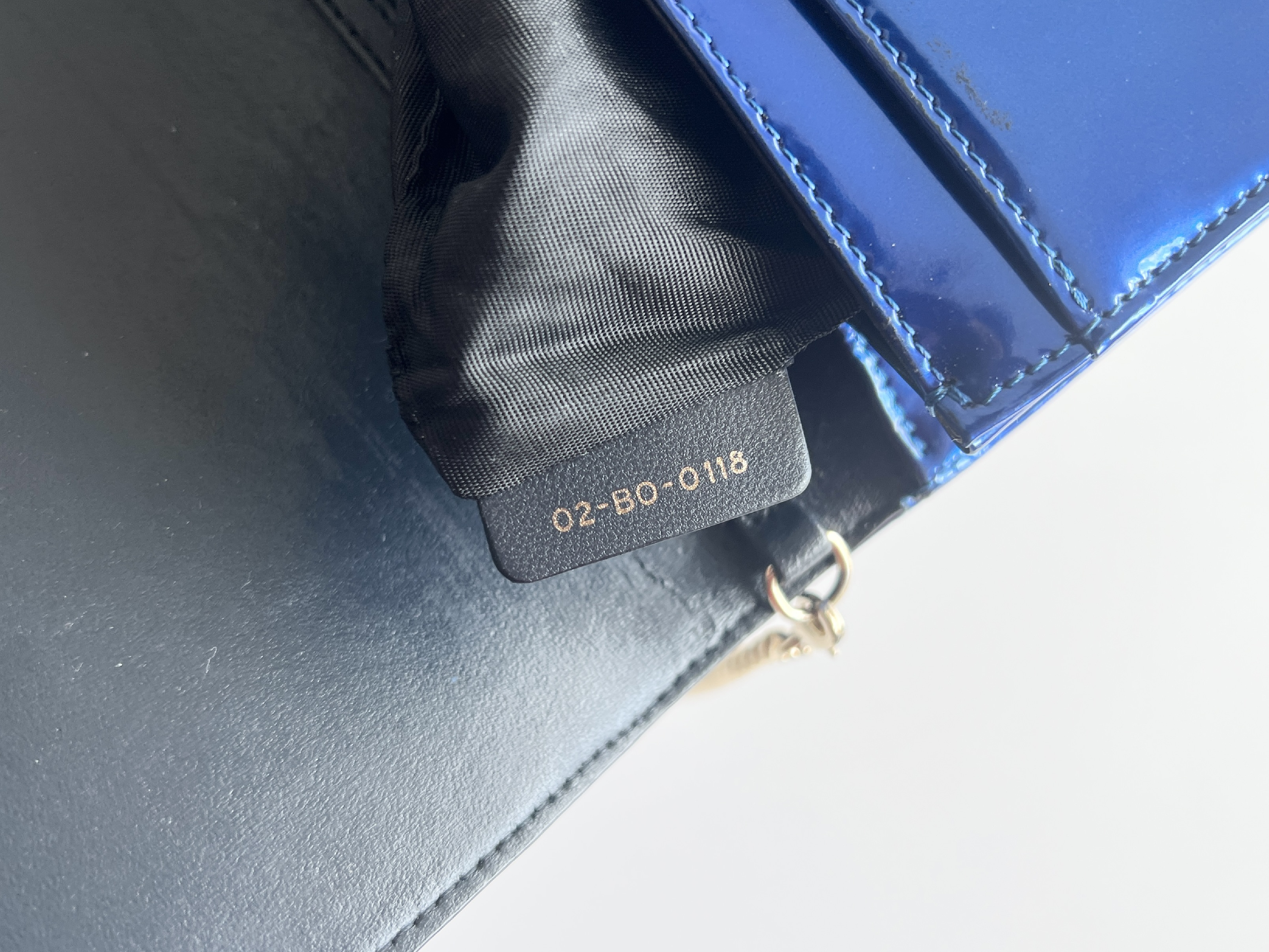 Christian Diorama Cannage Enamel Patent Leather Chain Shoulder Bag — view 9