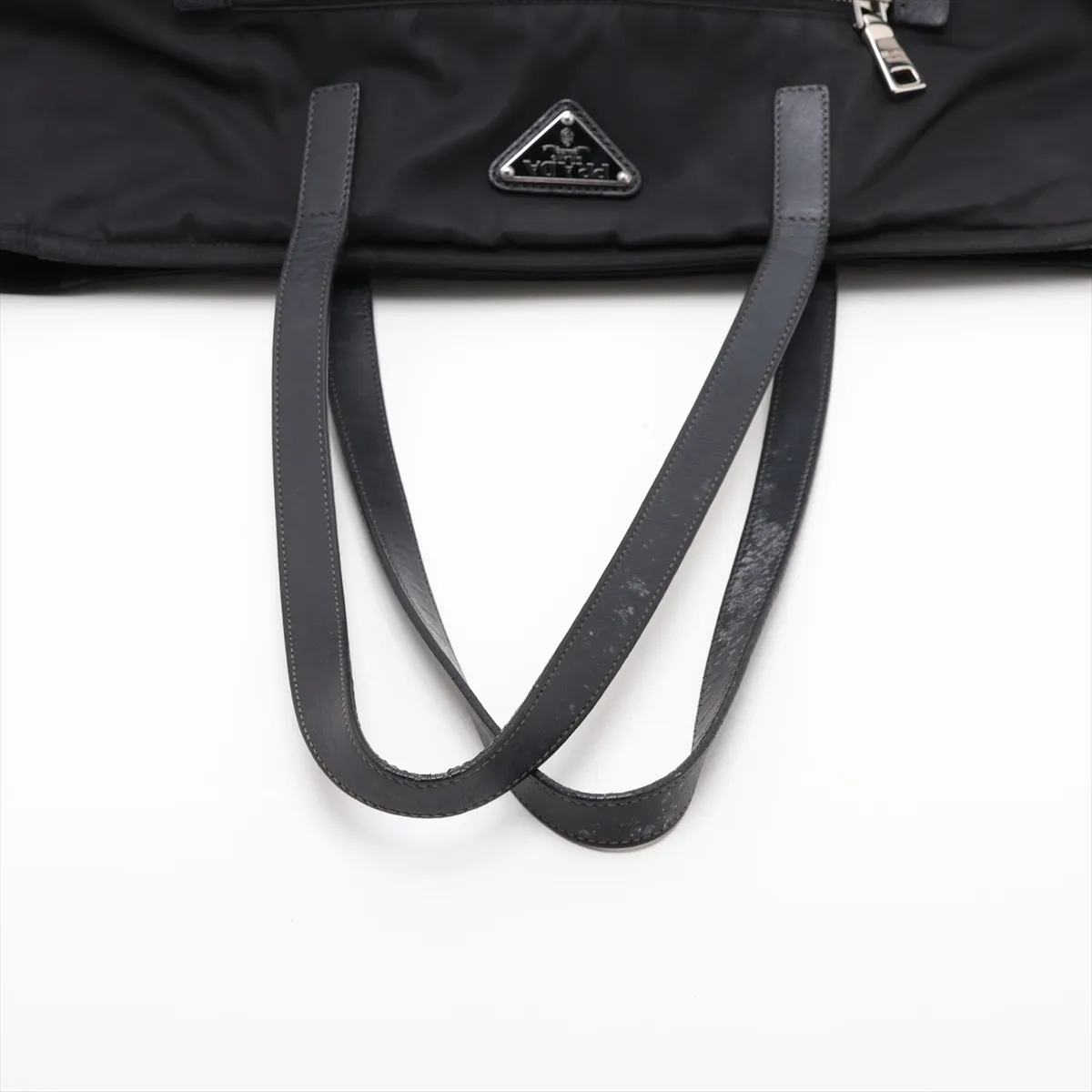 Tessuto Nylon x Leather Tote Bag, Black — view 5