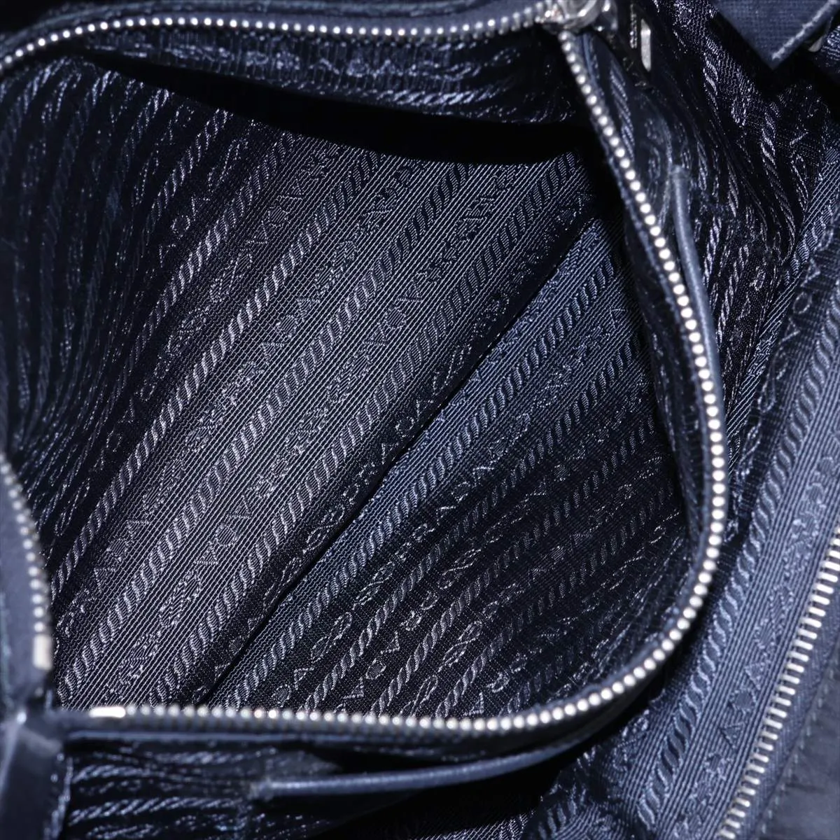 Tessuto Nylon x Leather Tote Bag, Black — view 8
