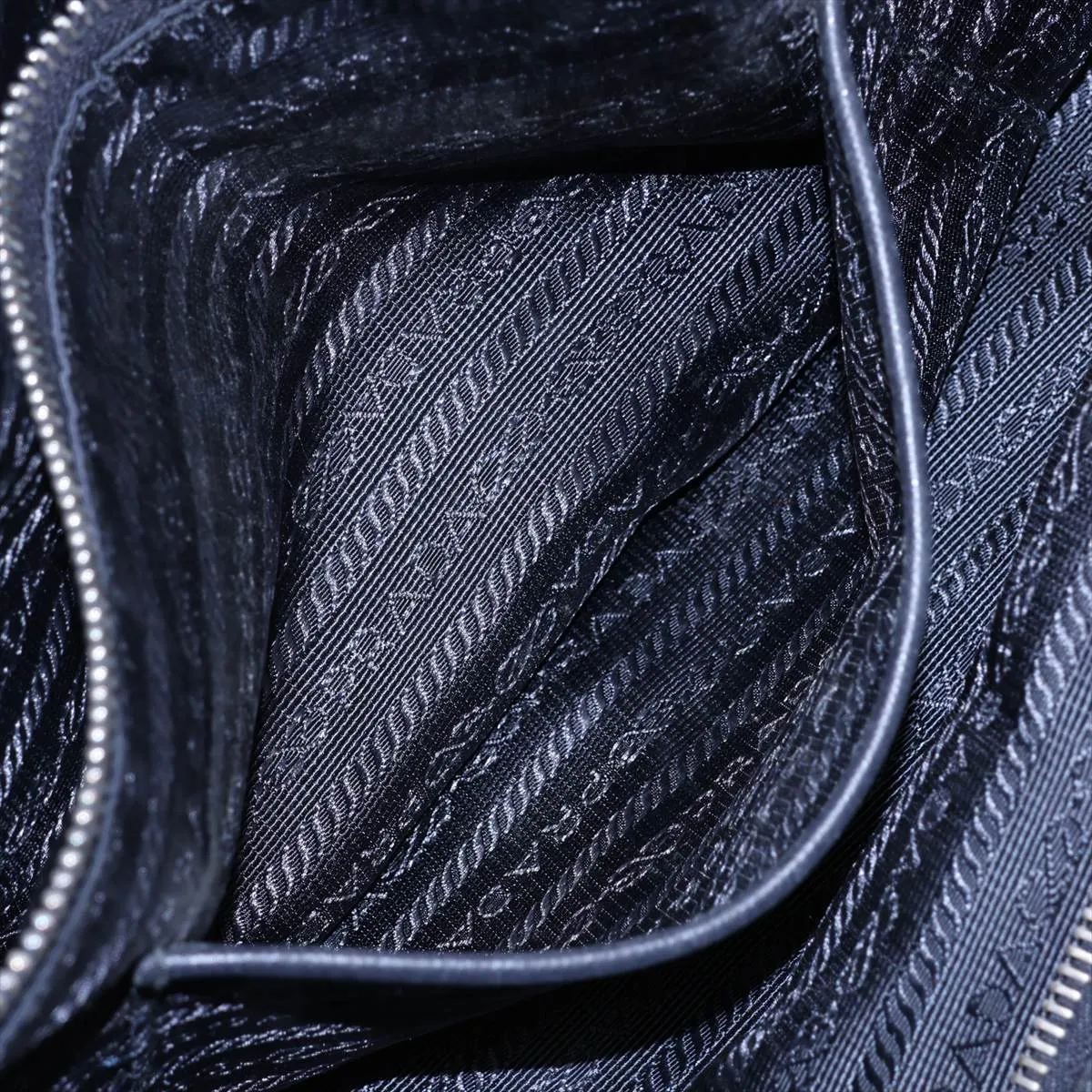 Tessuto Nylon x Leather Tote Bag, Black — view 9