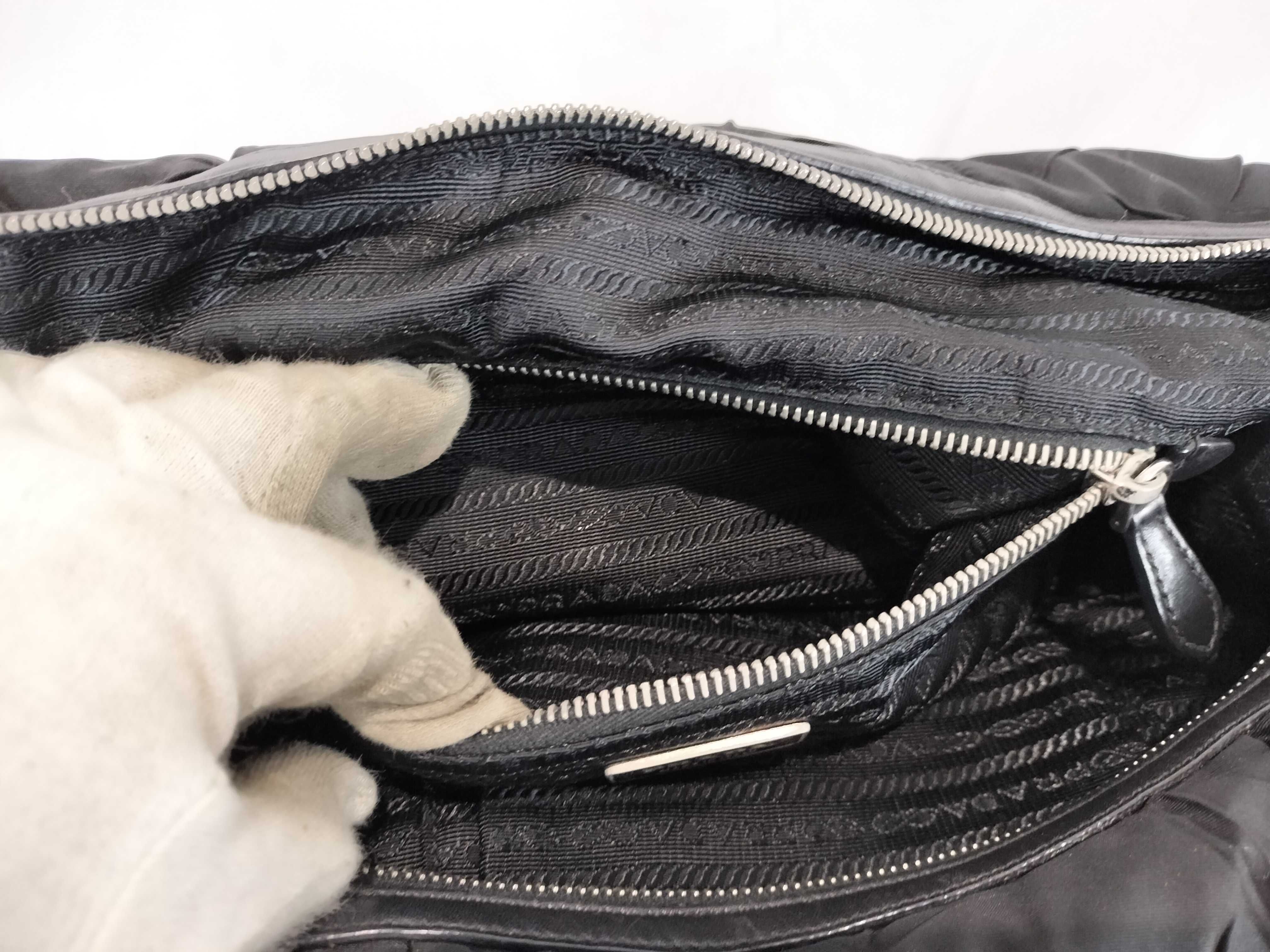 Nylon Prada Quilted Nylon Leather Tote Bag Shoulder Bag — view 11