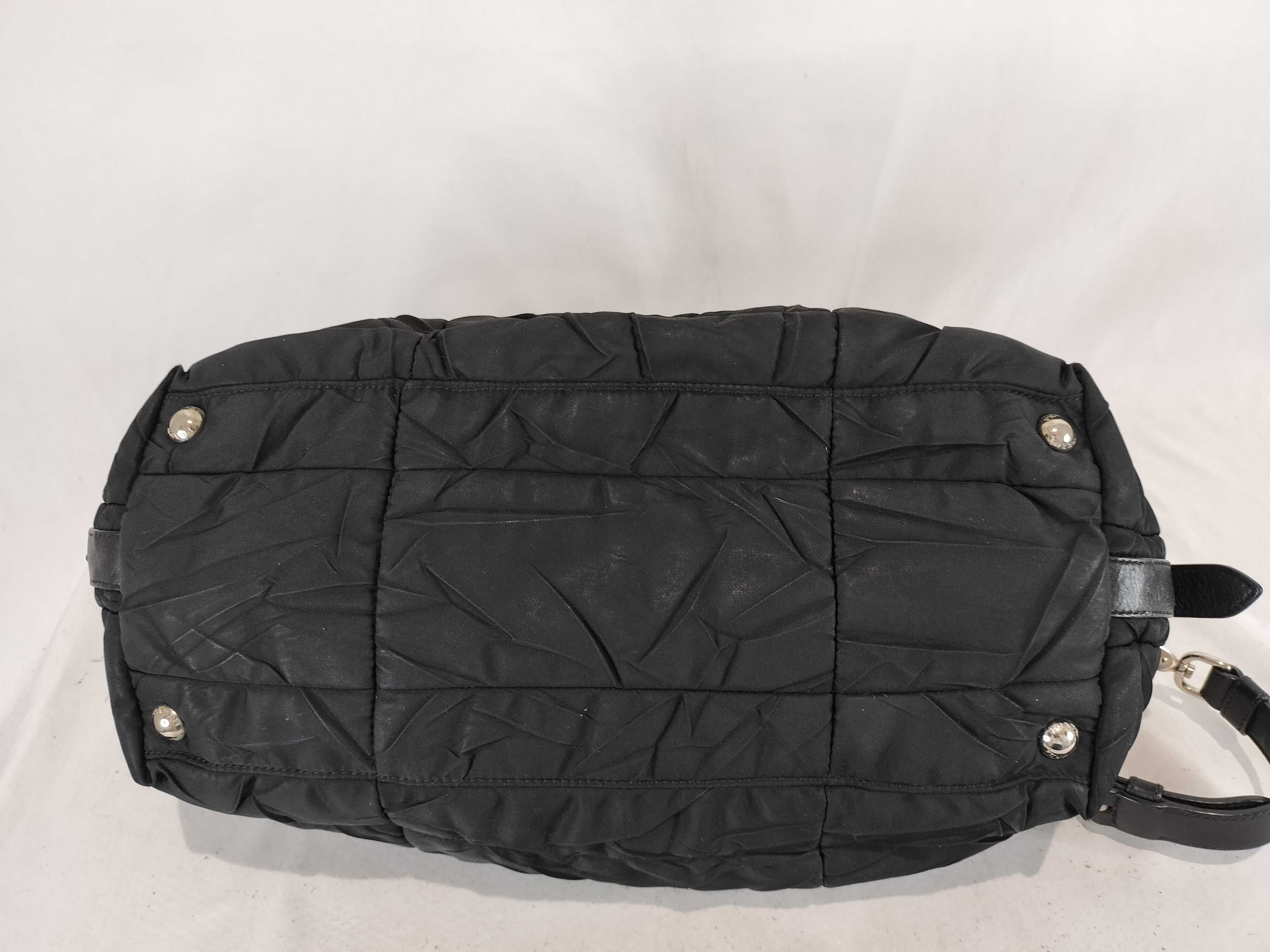 Nylon Prada Quilted Nylon Leather Tote Bag Shoulder Bag — view 7