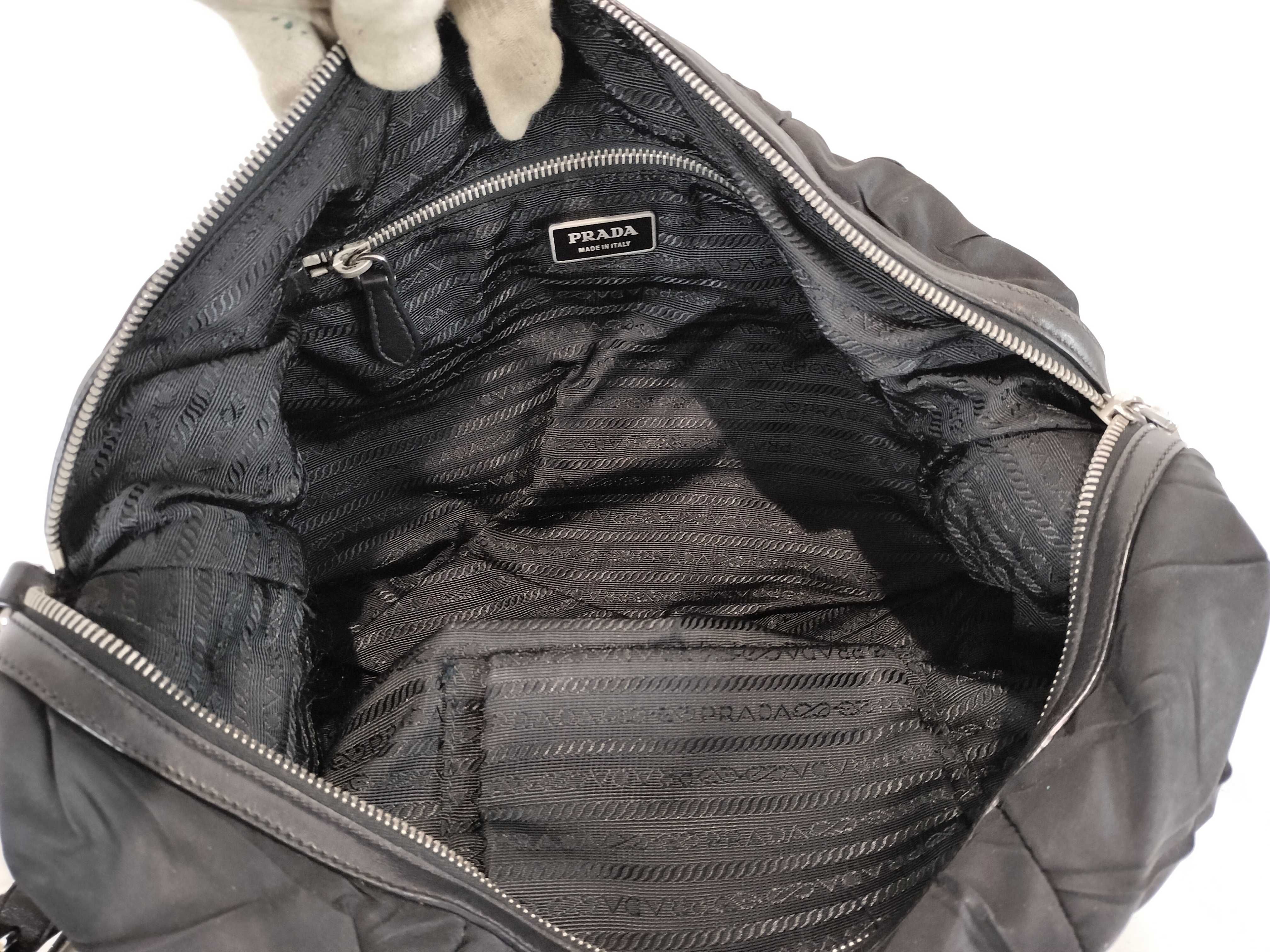 Nylon Prada Quilted Nylon Leather Tote Bag Shoulder Bag — view 10