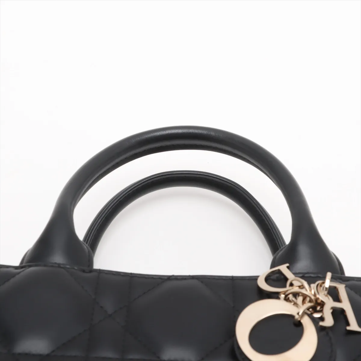 Macro Cannage Book Tote Small Leather 2WAY Tote Bag Black — view 6