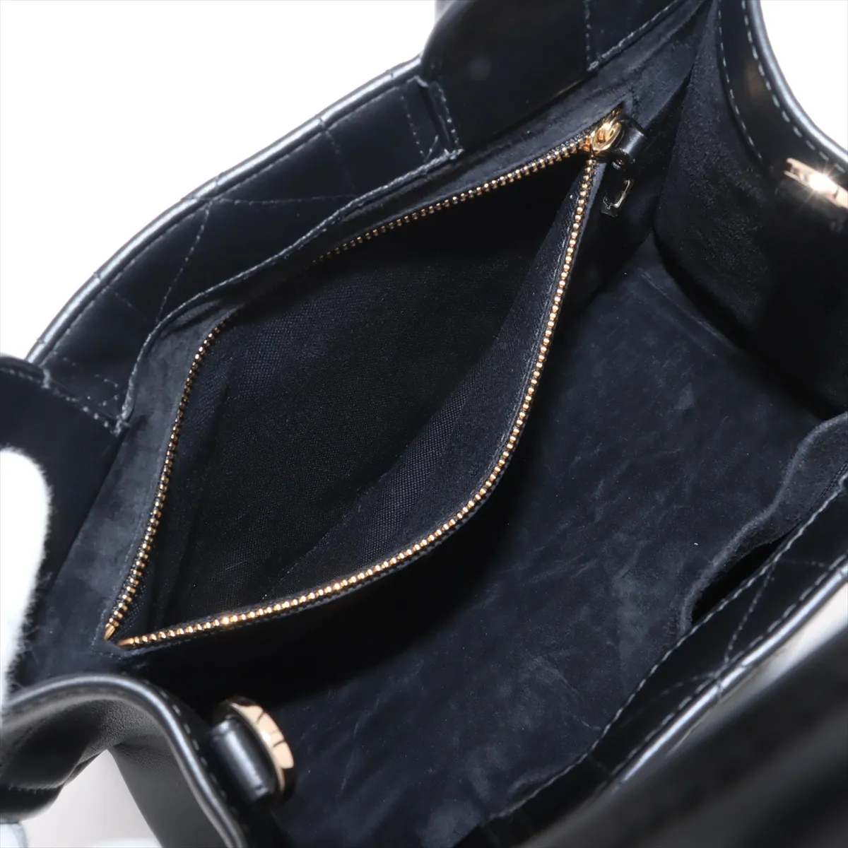 Macro Cannage Book Tote Small Leather 2WAY Tote Bag Black — view 9