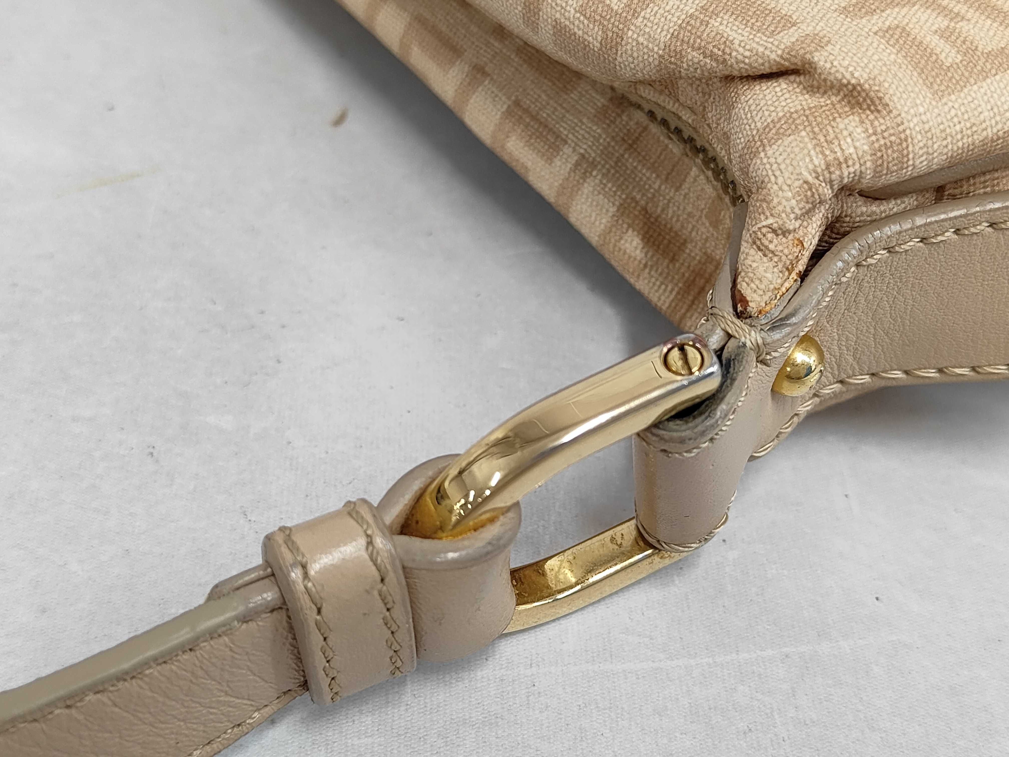Zucchino Shoulder Bag, Sacoche, Front Pocket, Leather & PVC, Beige Shoulder Bag — view 6