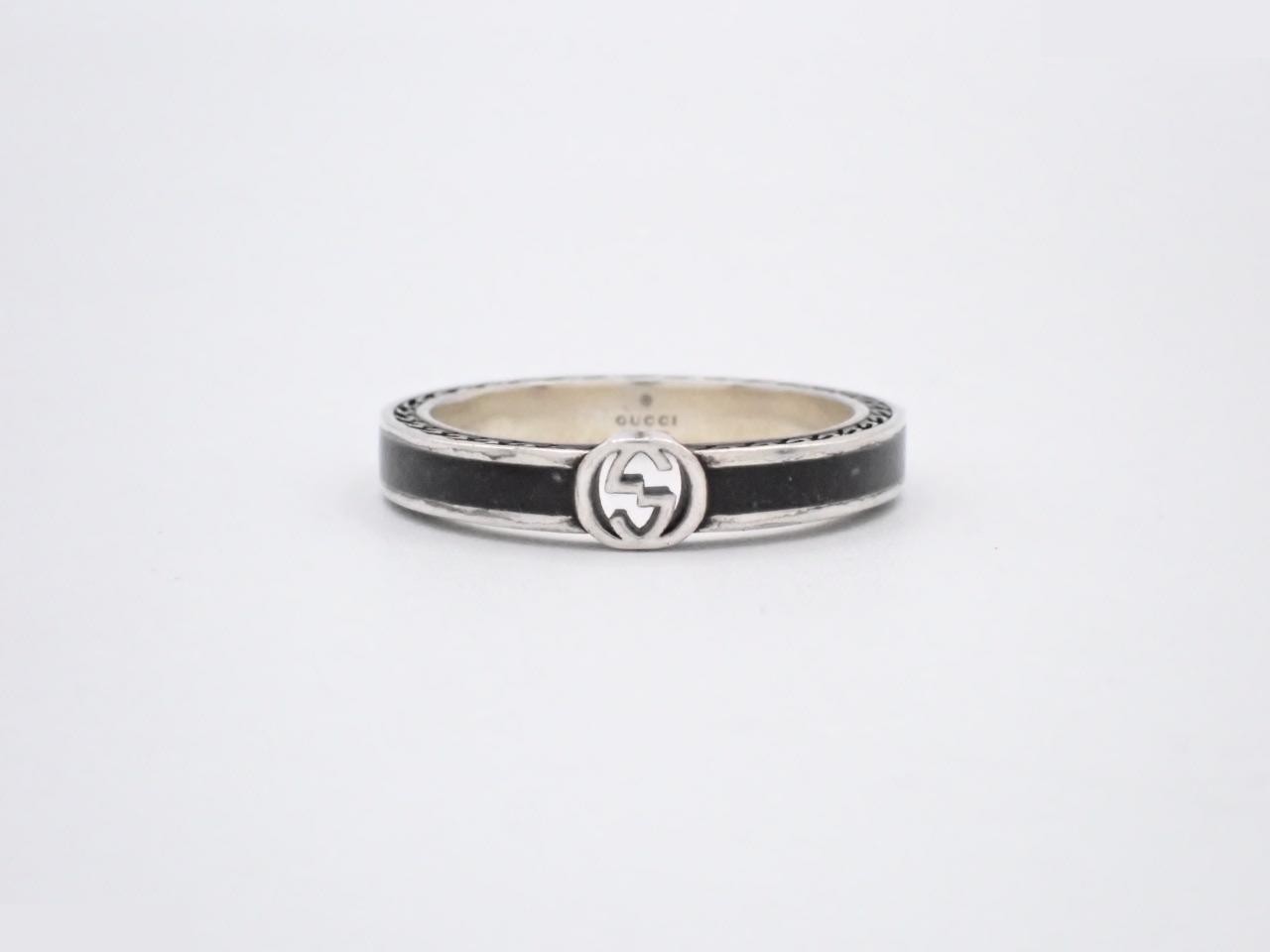 Interlocking G Silver Ring, Size #22, 925 Sterling Silver / 4.0g