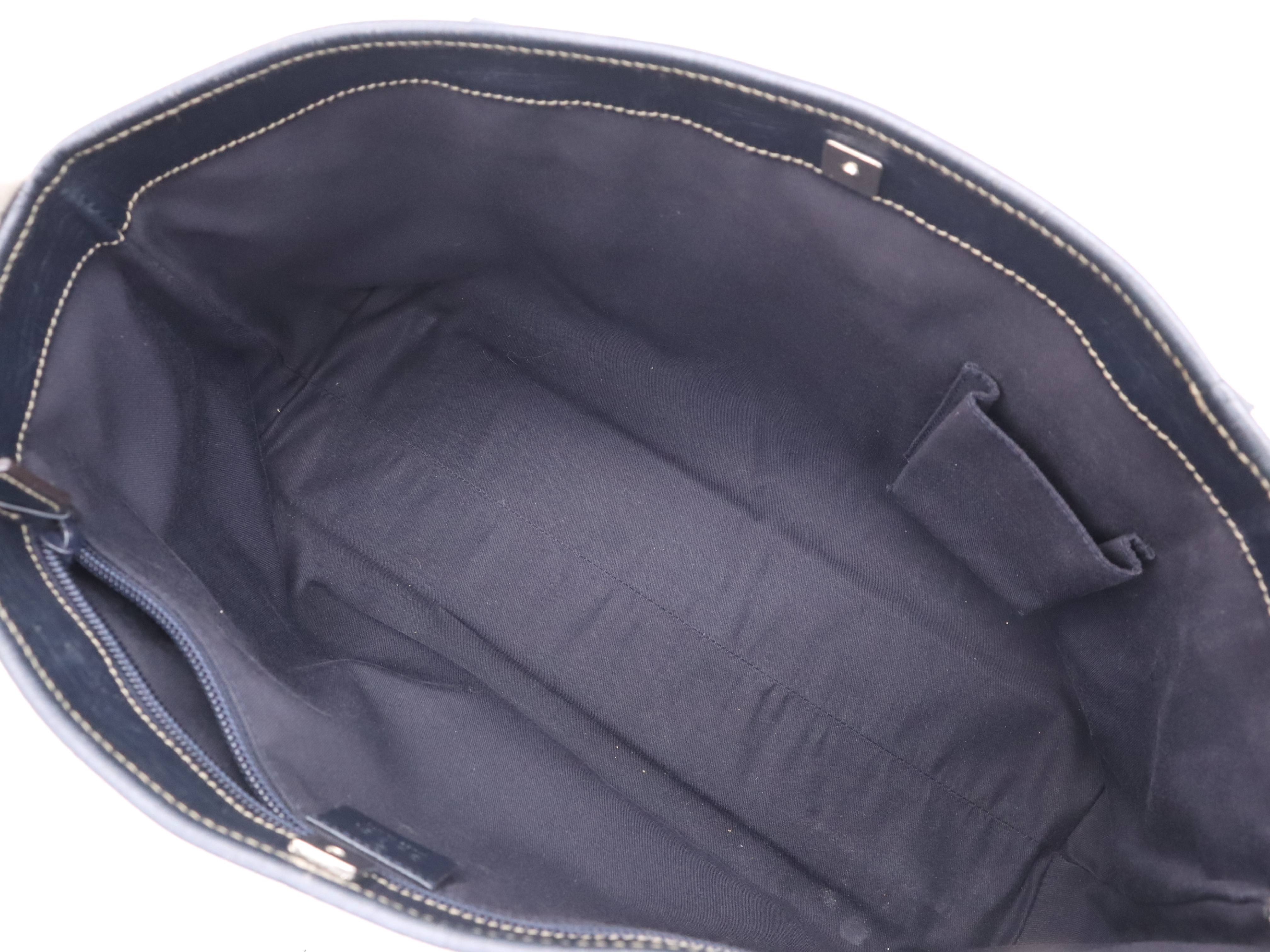 114595 Leather GG Supreme Tote Bag, Navy, Silver Hardware, Tote Bag — view 11