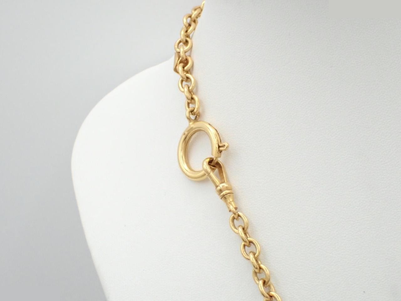 Alphabet logo long chain gold necklace — view 2