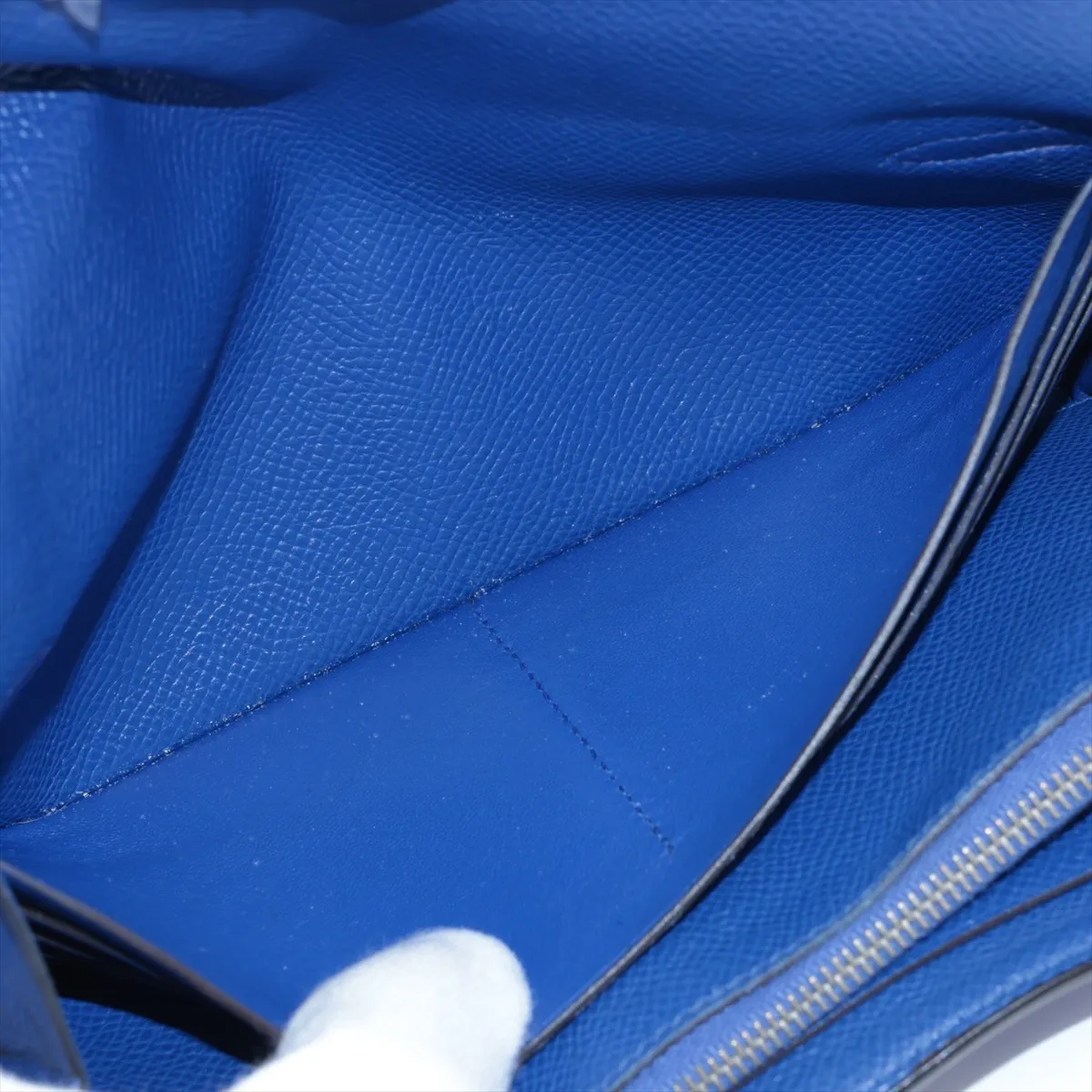 Kelly Wallet Long, Veau Epsom Leather, Long Wallet, Blue, Silver Hardware P: 2012 — view 4