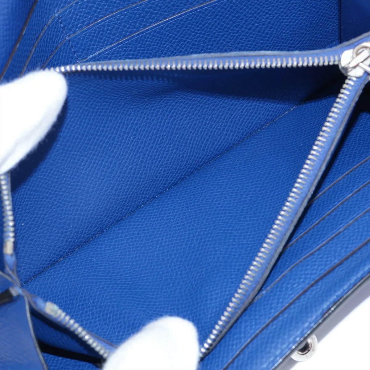 Kelly Wallet Long, Veau Epsom Leather, Long Wallet, Blue, Silver Hardware P: 2012 — view 8