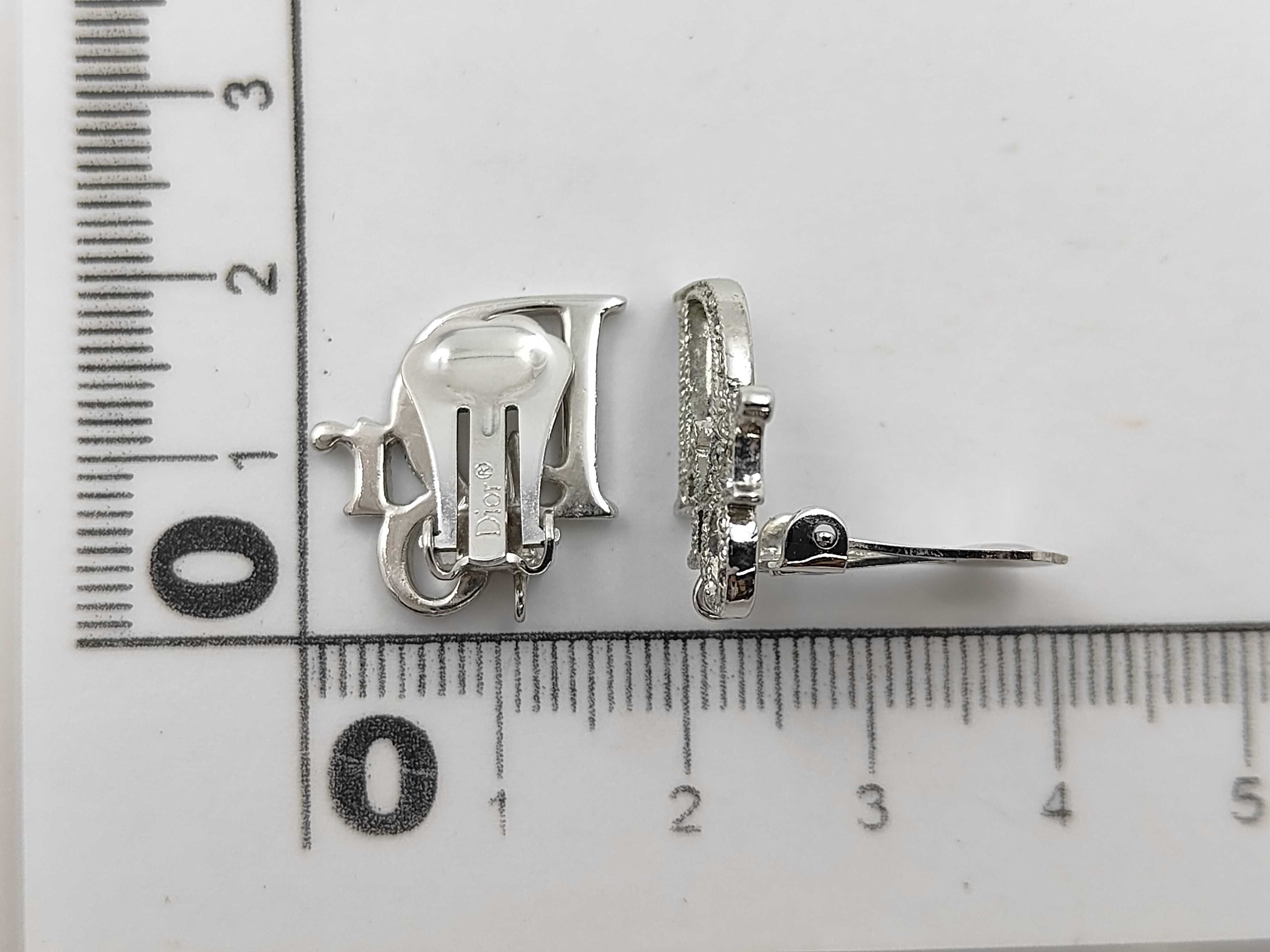 Logo Rhinestone Silver Earrings — view 6