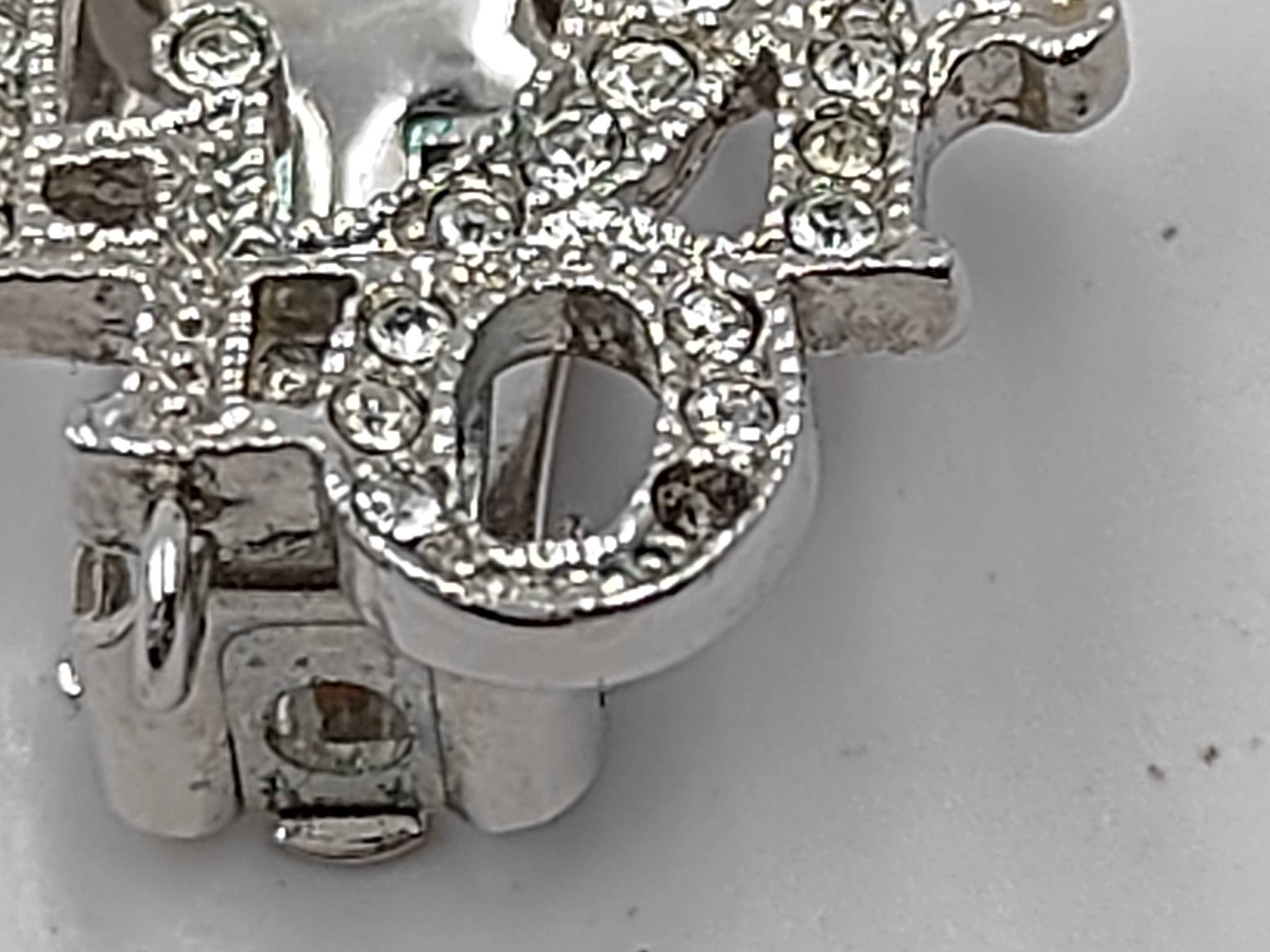 Logo Rhinestone Silver Earrings — view 9