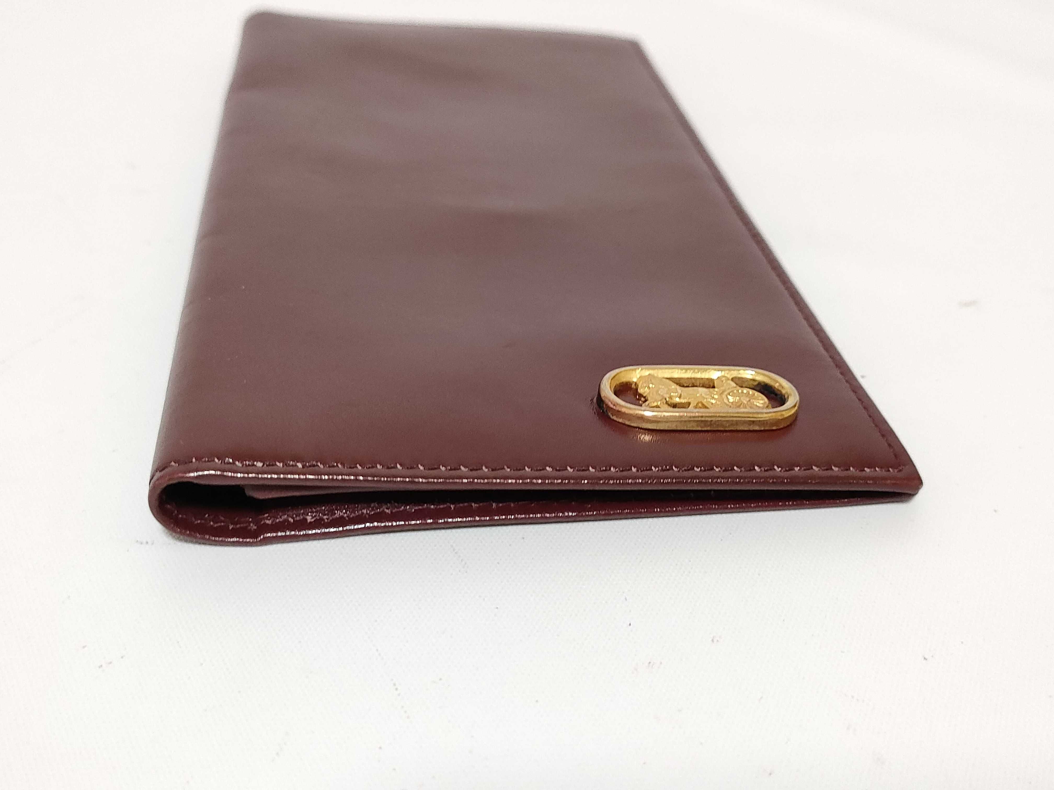 Leather Long Wallet with Carriage Hardware - Billfold — view 3