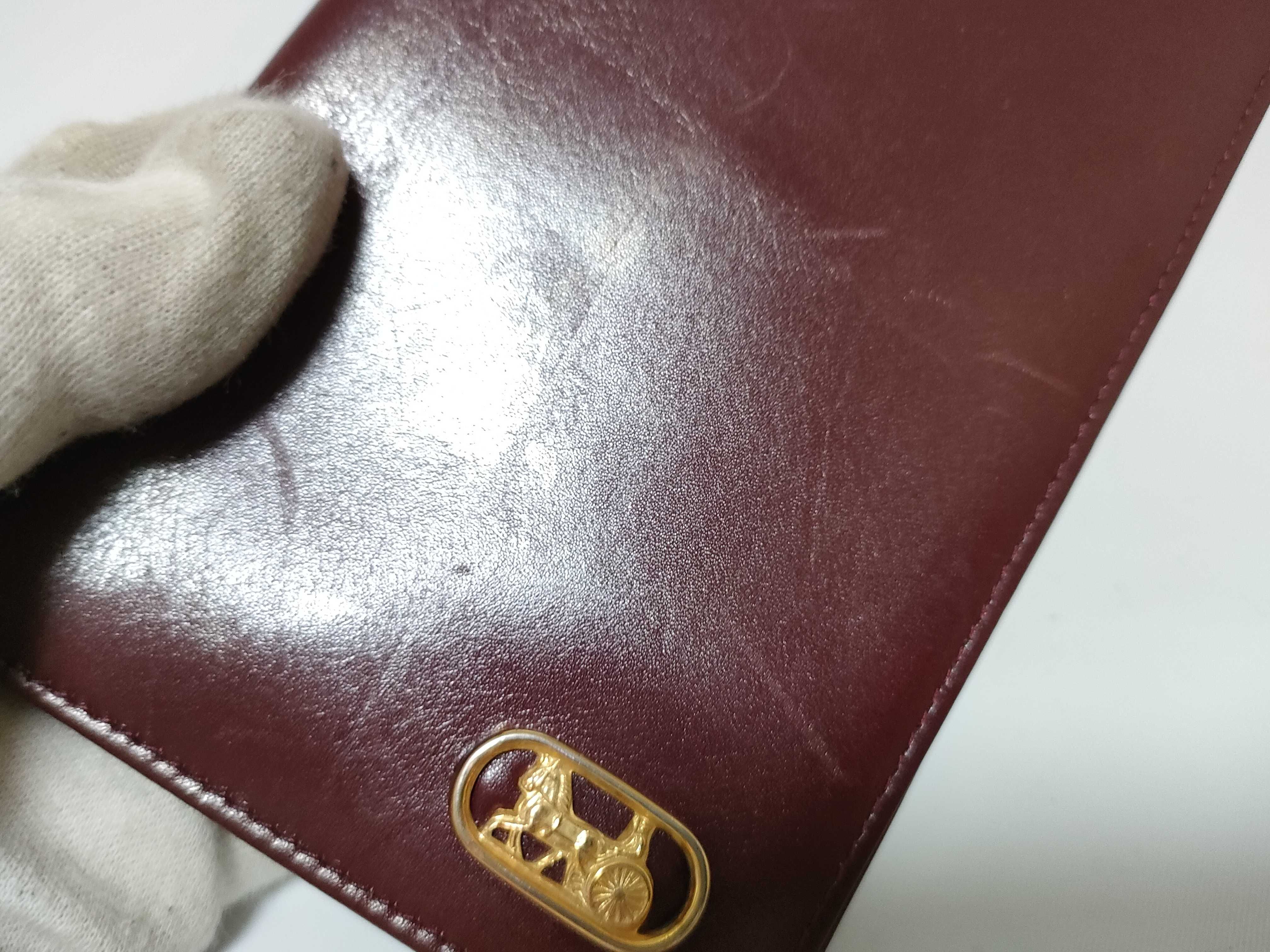 Leather Long Wallet with Carriage Hardware - Billfold — view 10