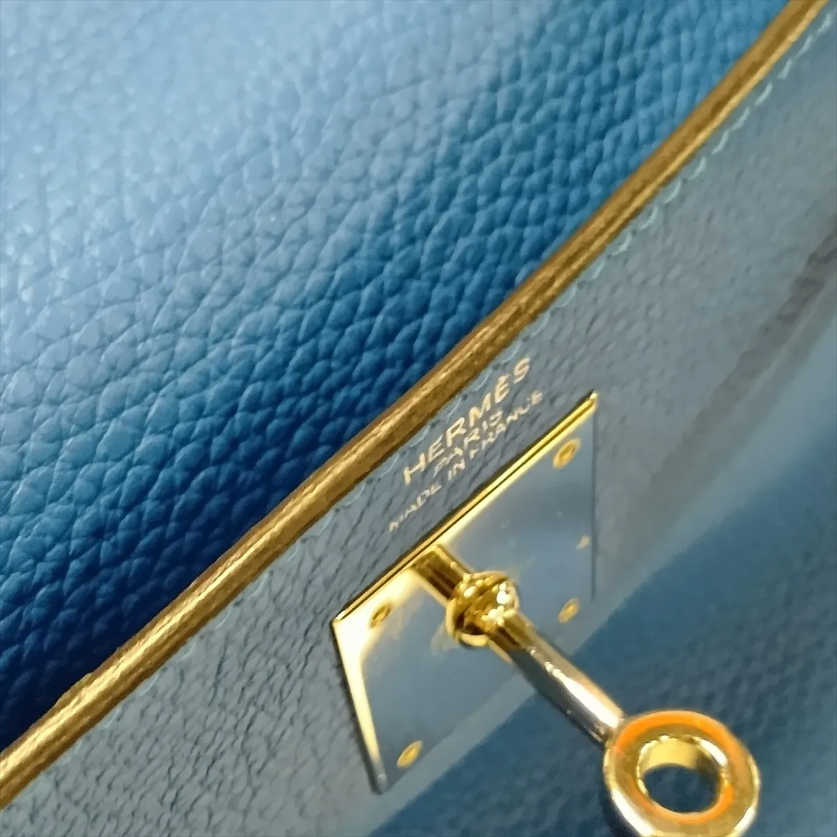 [Individually packaged] Hermes Kelly 28 Letournée Taurillon Clemence Bleu Zellige Silver Hardware D:2019 — view 14